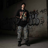 Wasteland-Style Y2K Washed Distressed Baggy Jeans