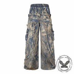 Wasteland-Style Y2K Washed Distressed Baggy Jeans
