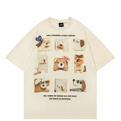 Y2K Funny Dog Bread Graphic Tees