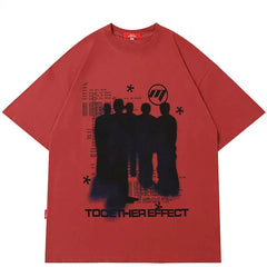Y2K Shadow Print T Shirt