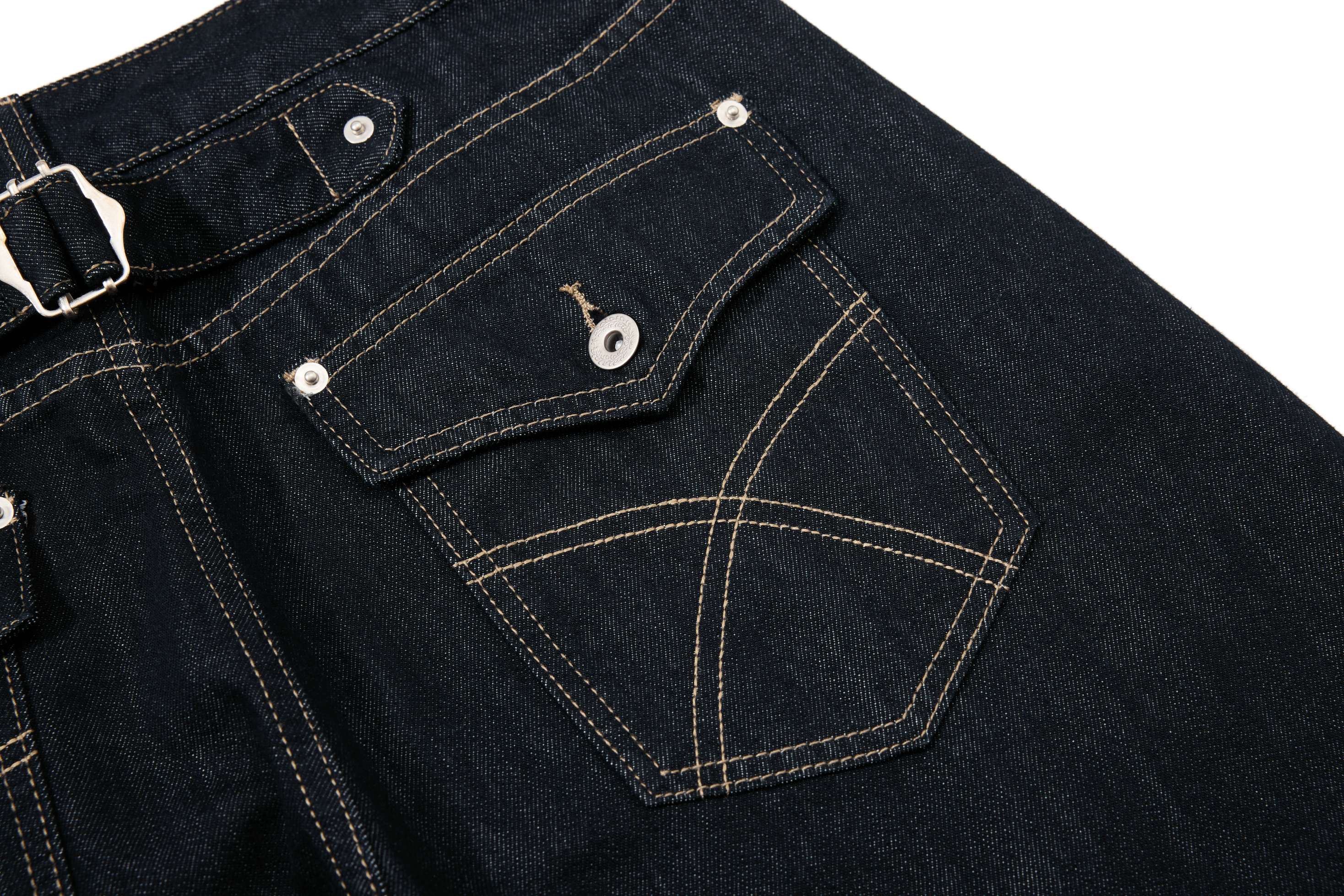CapCabin Buckle Detail Wide-Leg Denim Pants