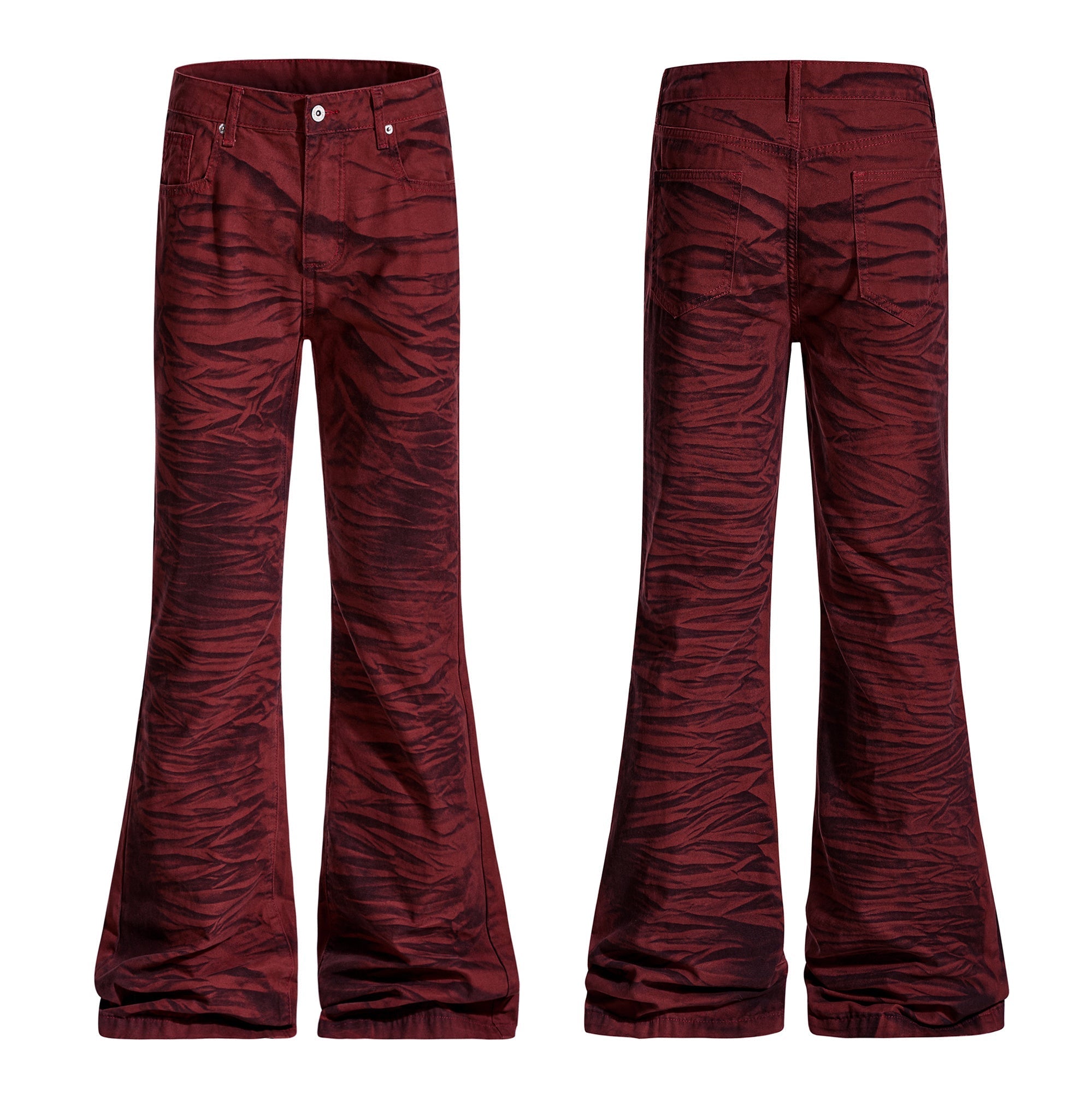 CapCabin Tiger-Pattern Flared Pants