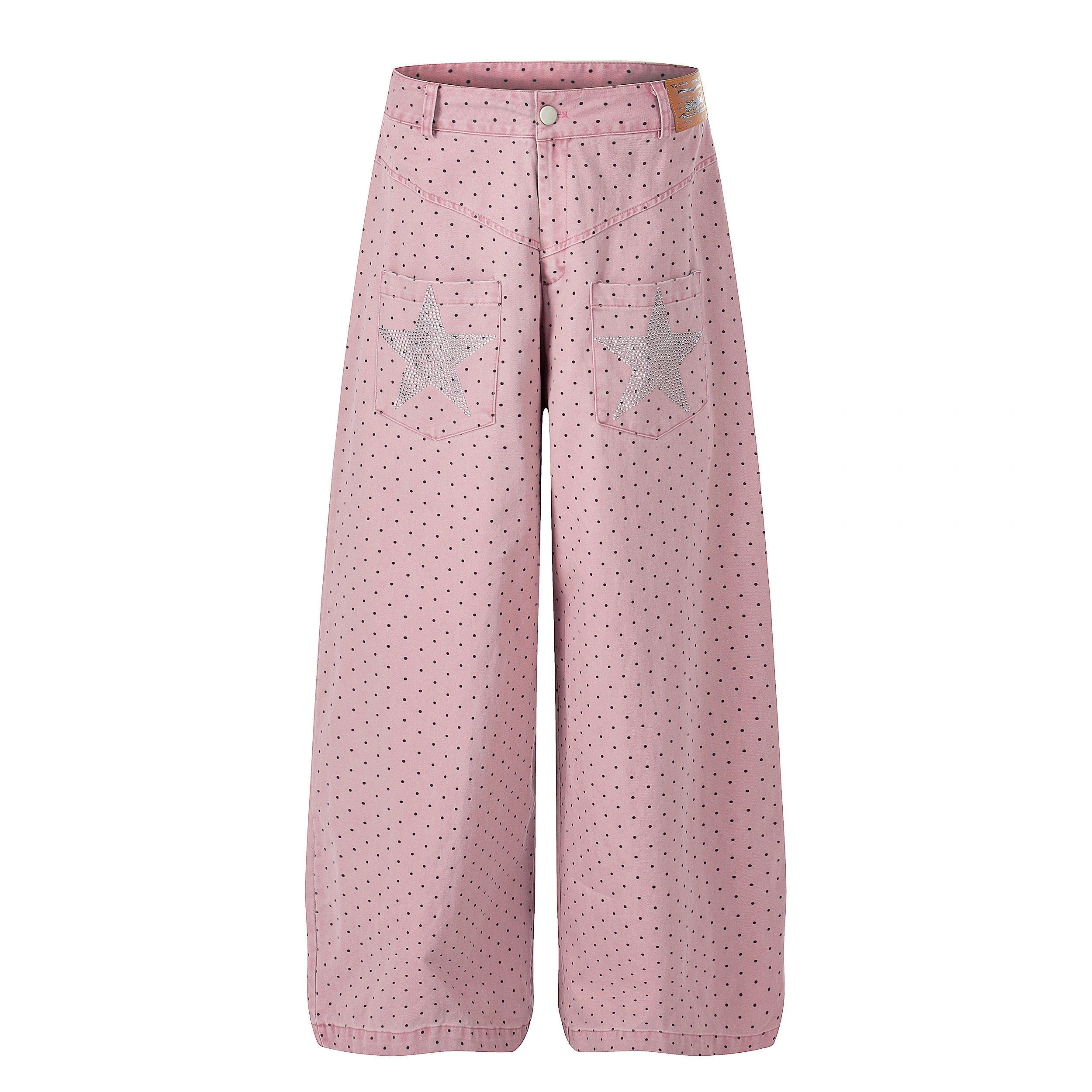 CapCabin “Polka Star Wide-Leg Pants”