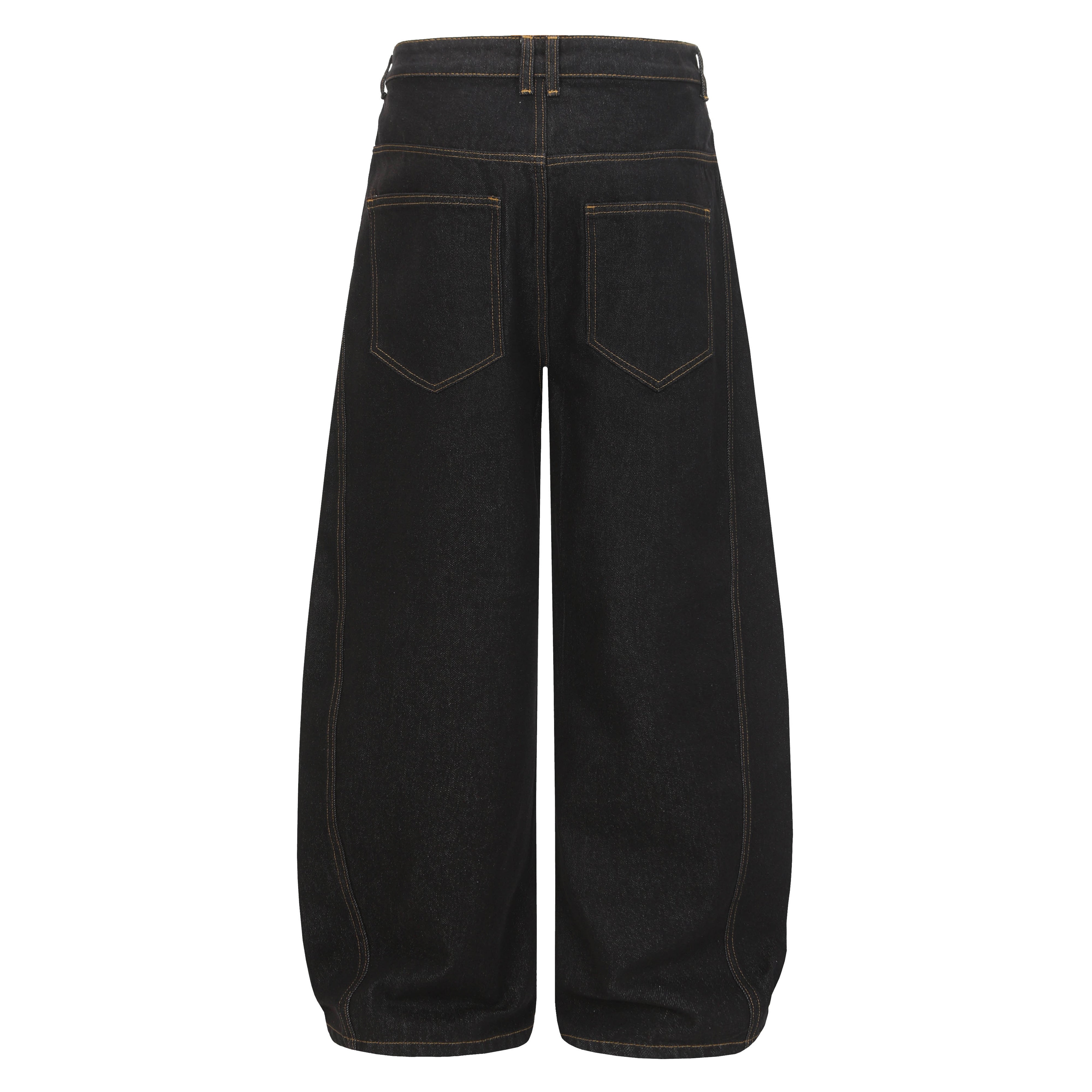 CapCabin Asymmetric Button Wide-Leg Denim Pants
