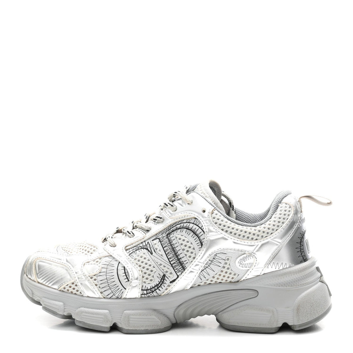 Technical Mesh Dior Chrono Sneakers 36 Silver