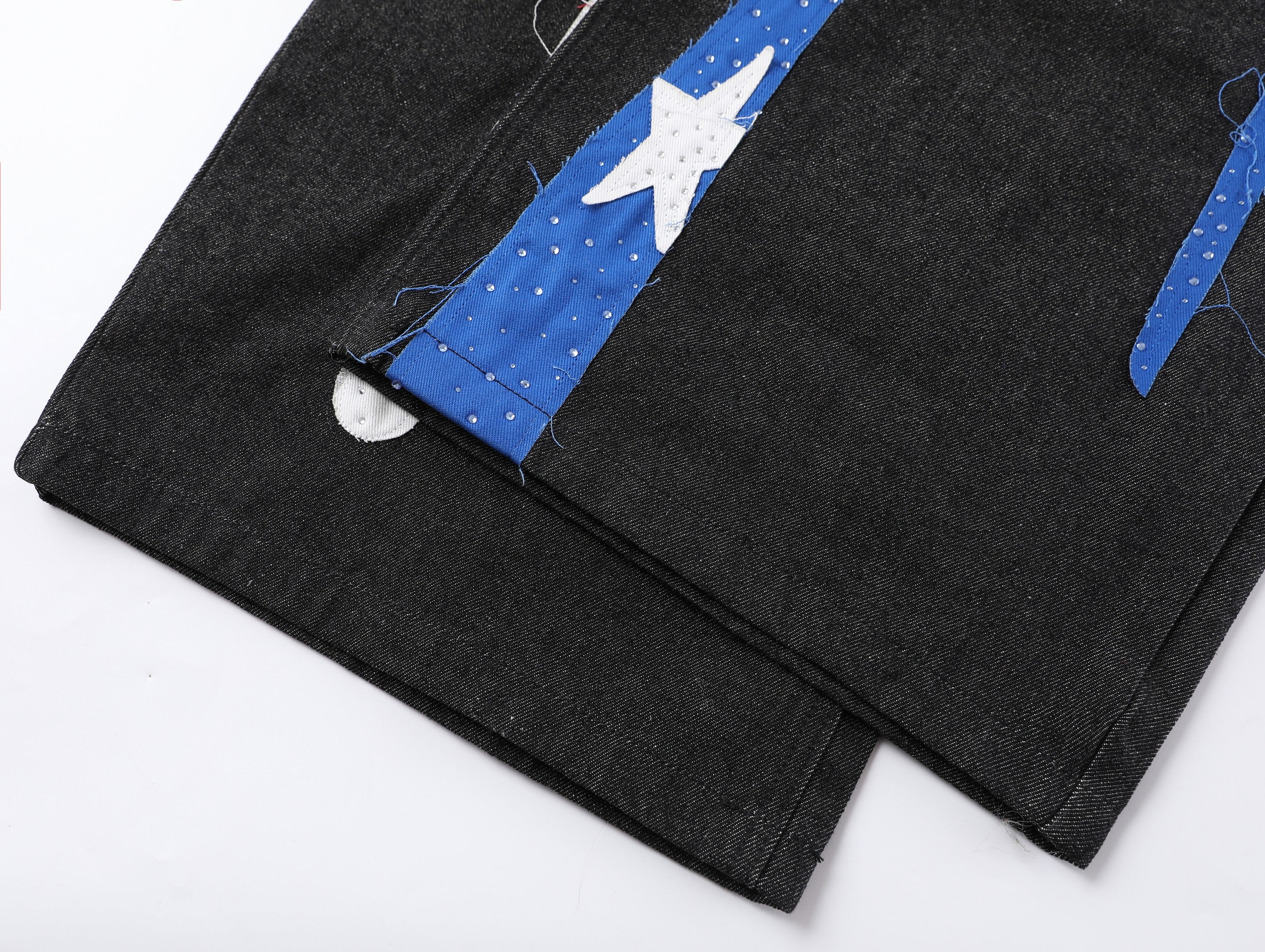 CapCabin Star-Graphic Wide-Leg Denim Pants