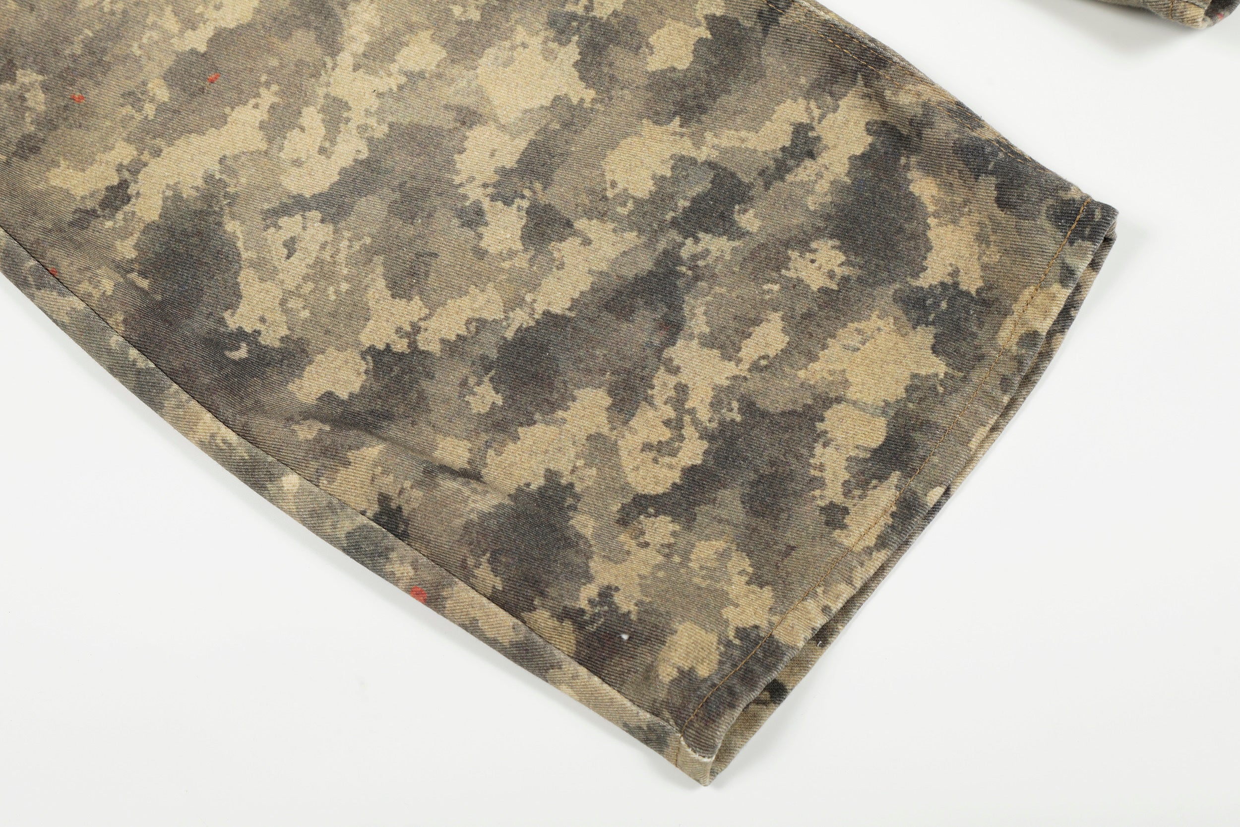 CapCabin Camo Patchwork Wide-Leg Denim Pants