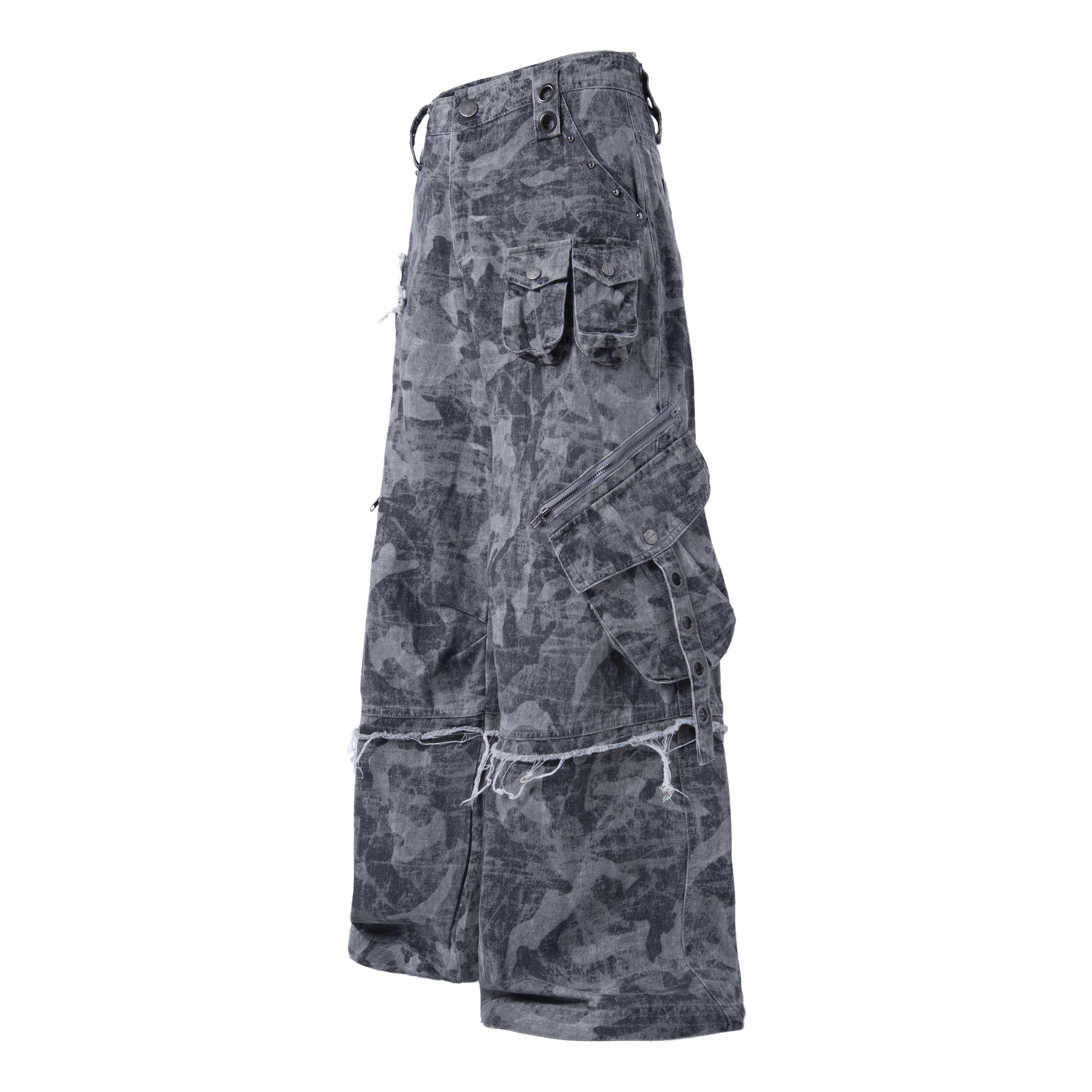 CapCabin Distressed Multi-Pocket Cargo Pants