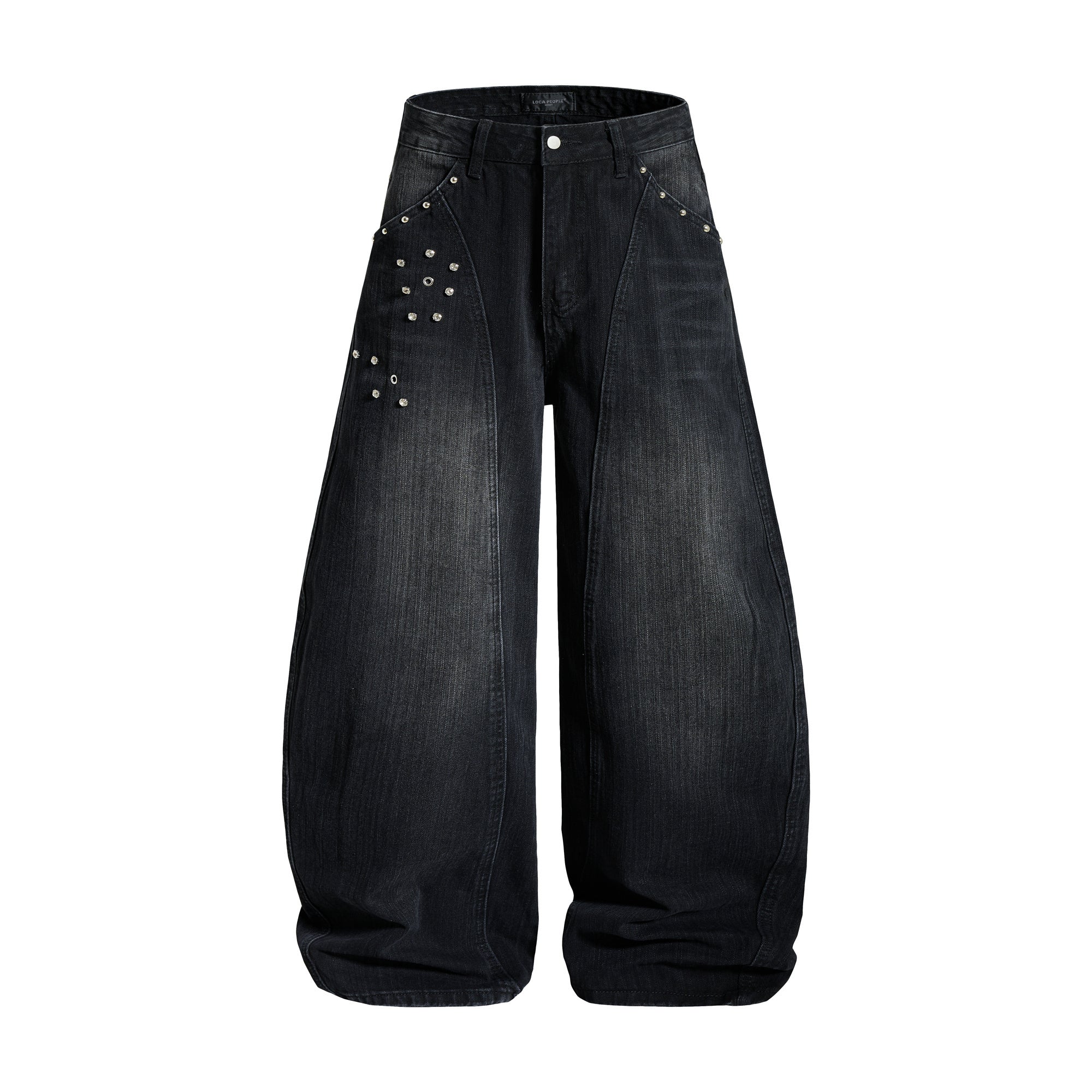 CapCabin “Studded Panel Denim Jeans”