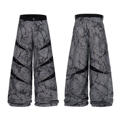 CapCabin Graphic Panel Wide Leg Denim Pants