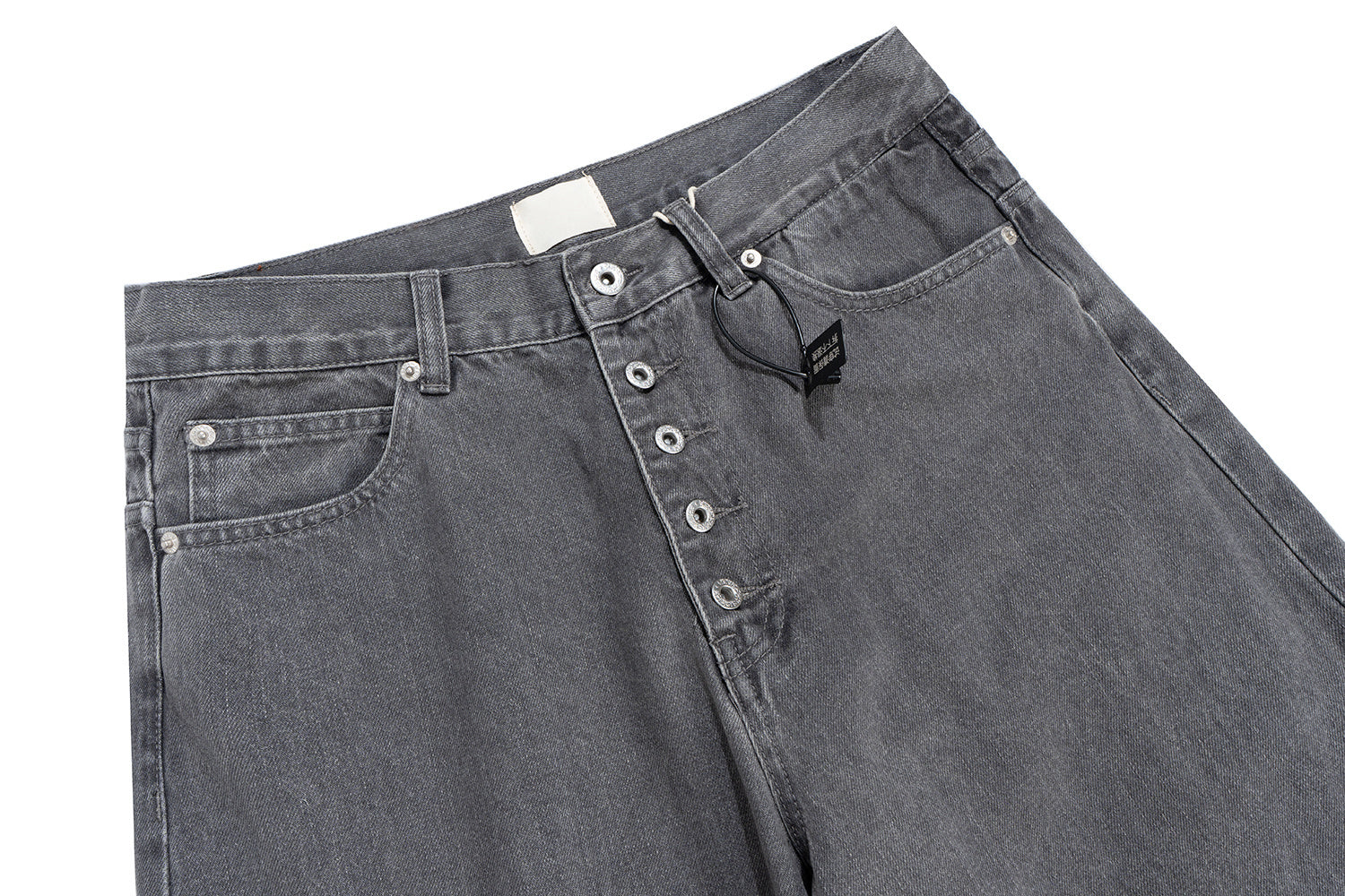 CapCabin Button-Fly Washed Denim Pants