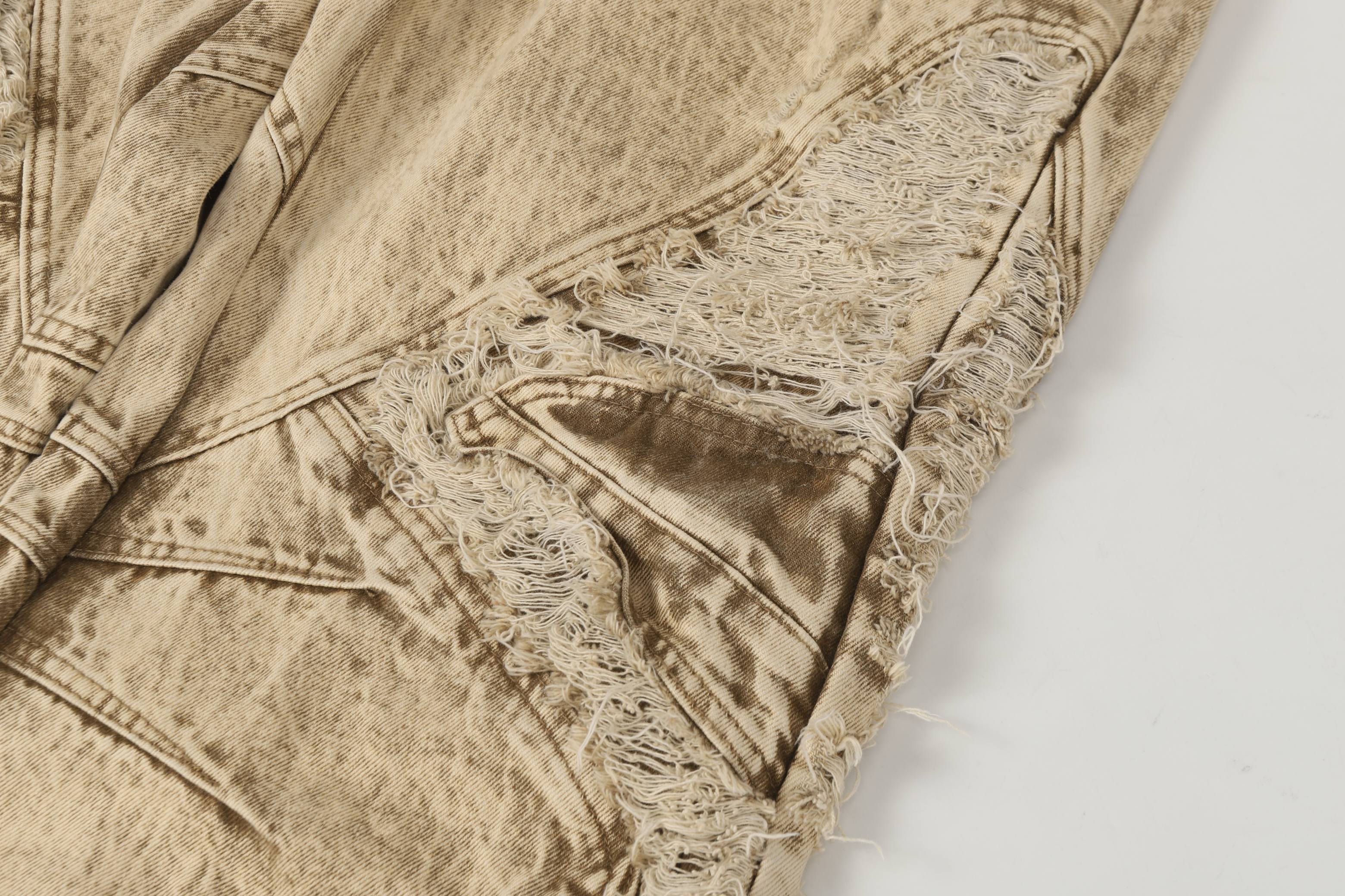CapCabin “Vintage Distressed Panel Jeans”