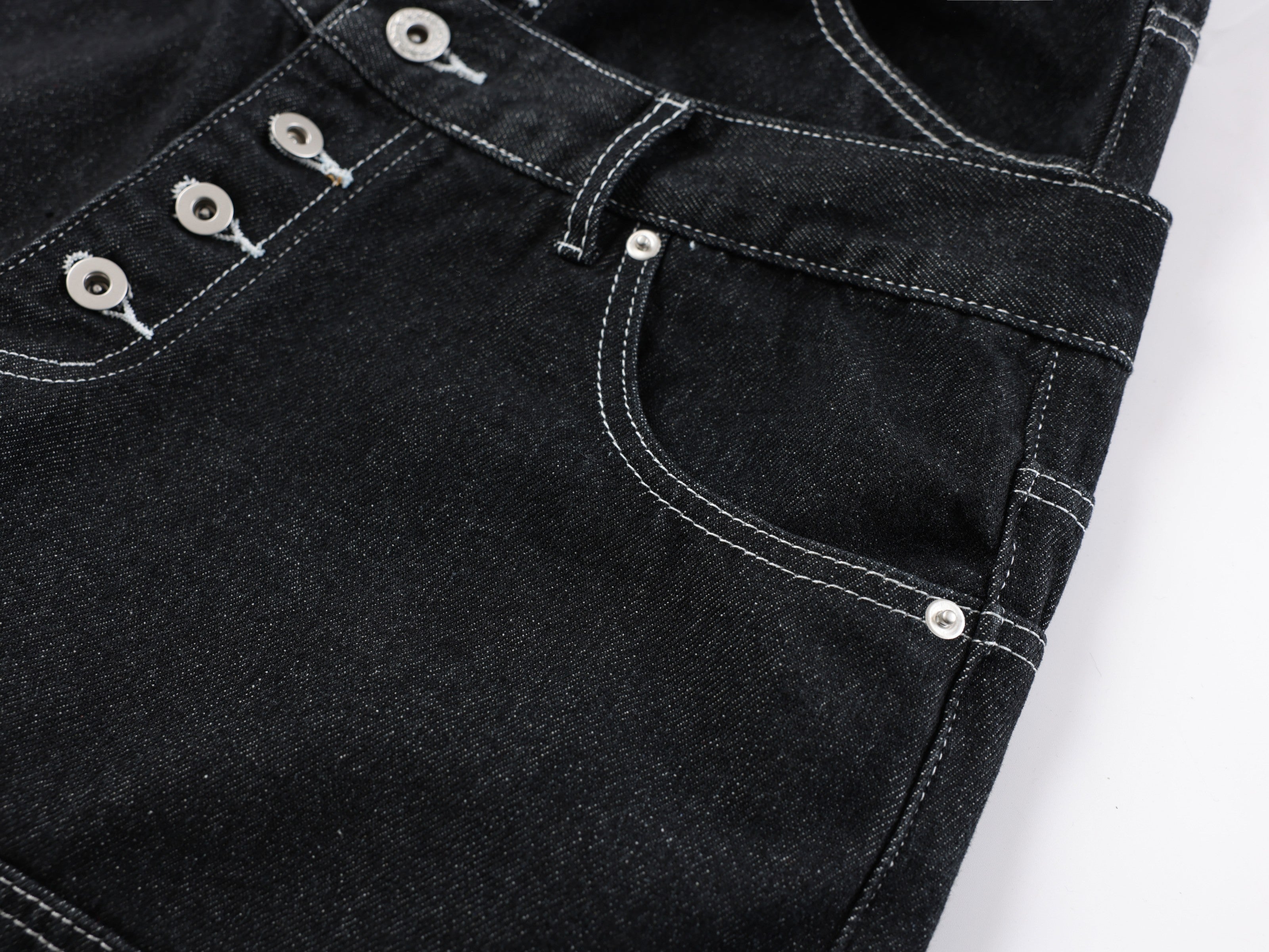 CapCabin Double-Waist Utility Denim Pants