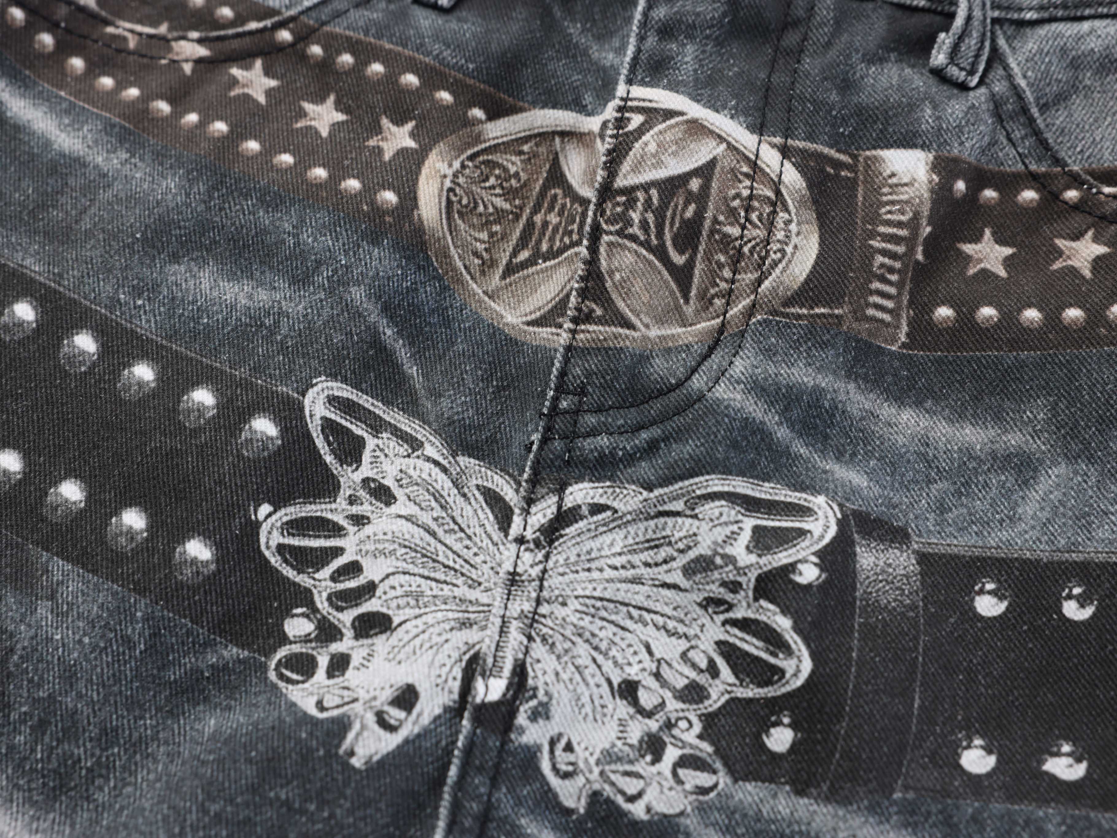 CapCabin Washed Studded Wide-Leg Jeans