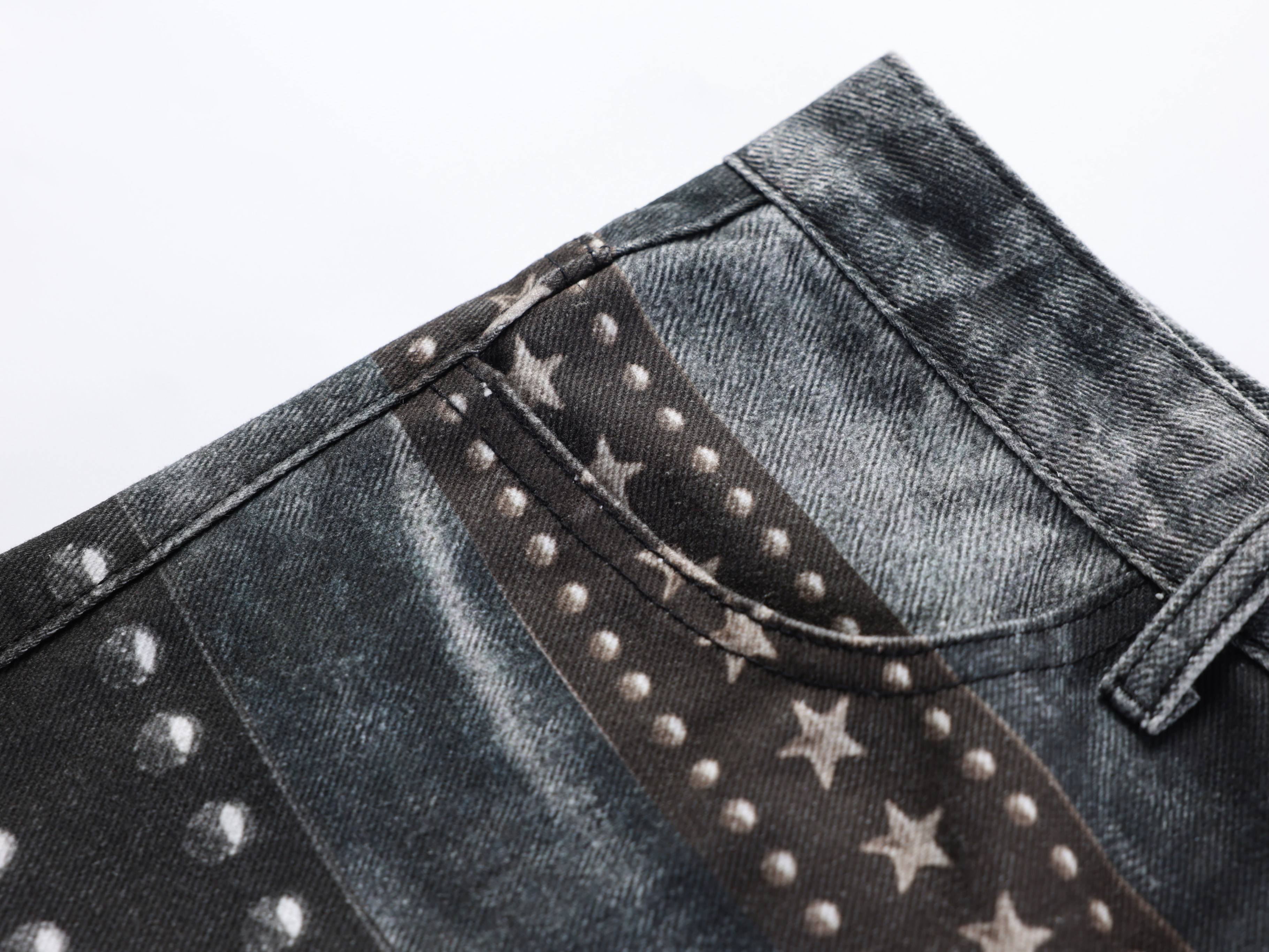 CapCabin Washed Studded Wide-Leg Jeans