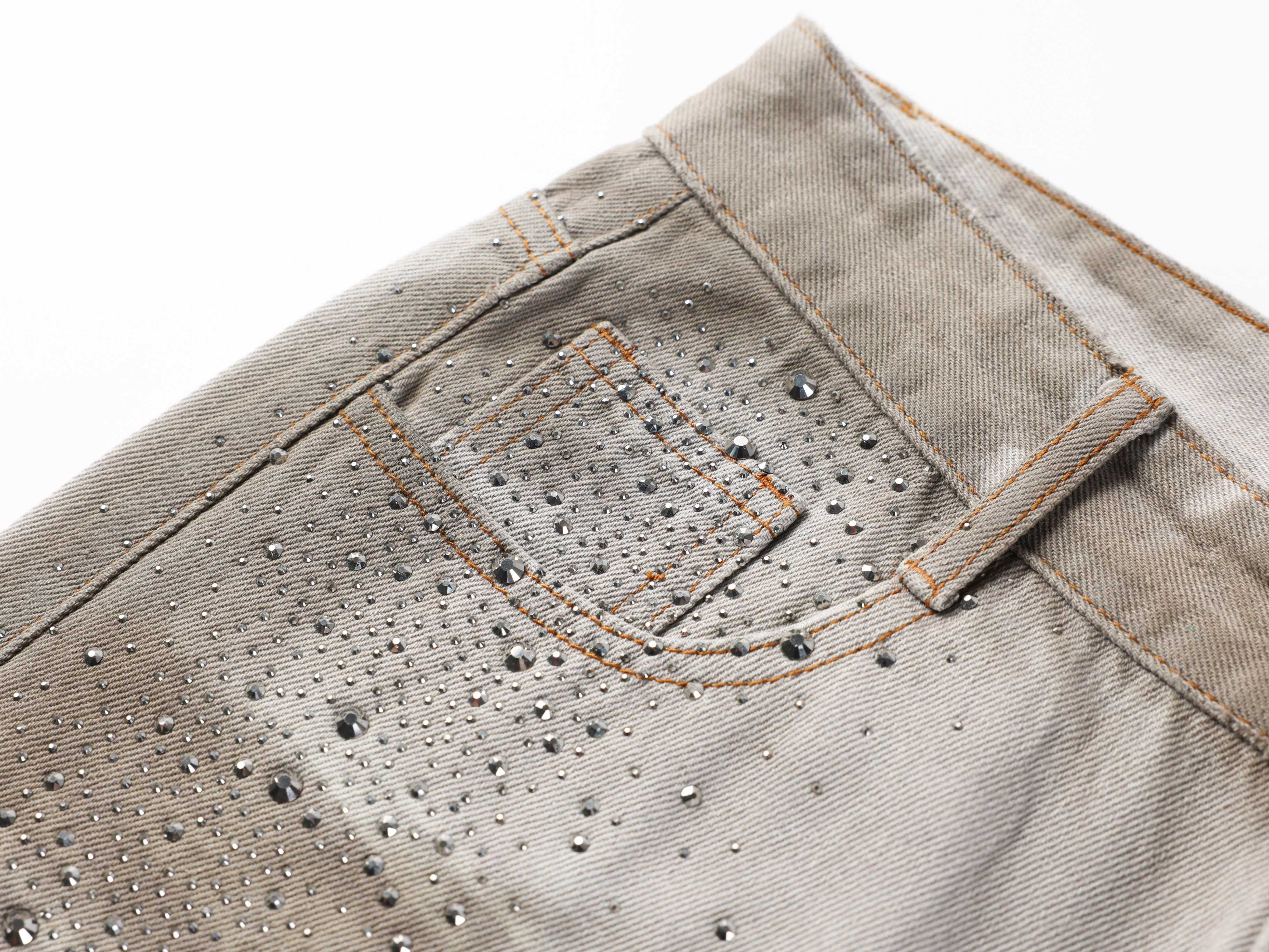 CapCabin Washed Balloon Fit Denim Pants