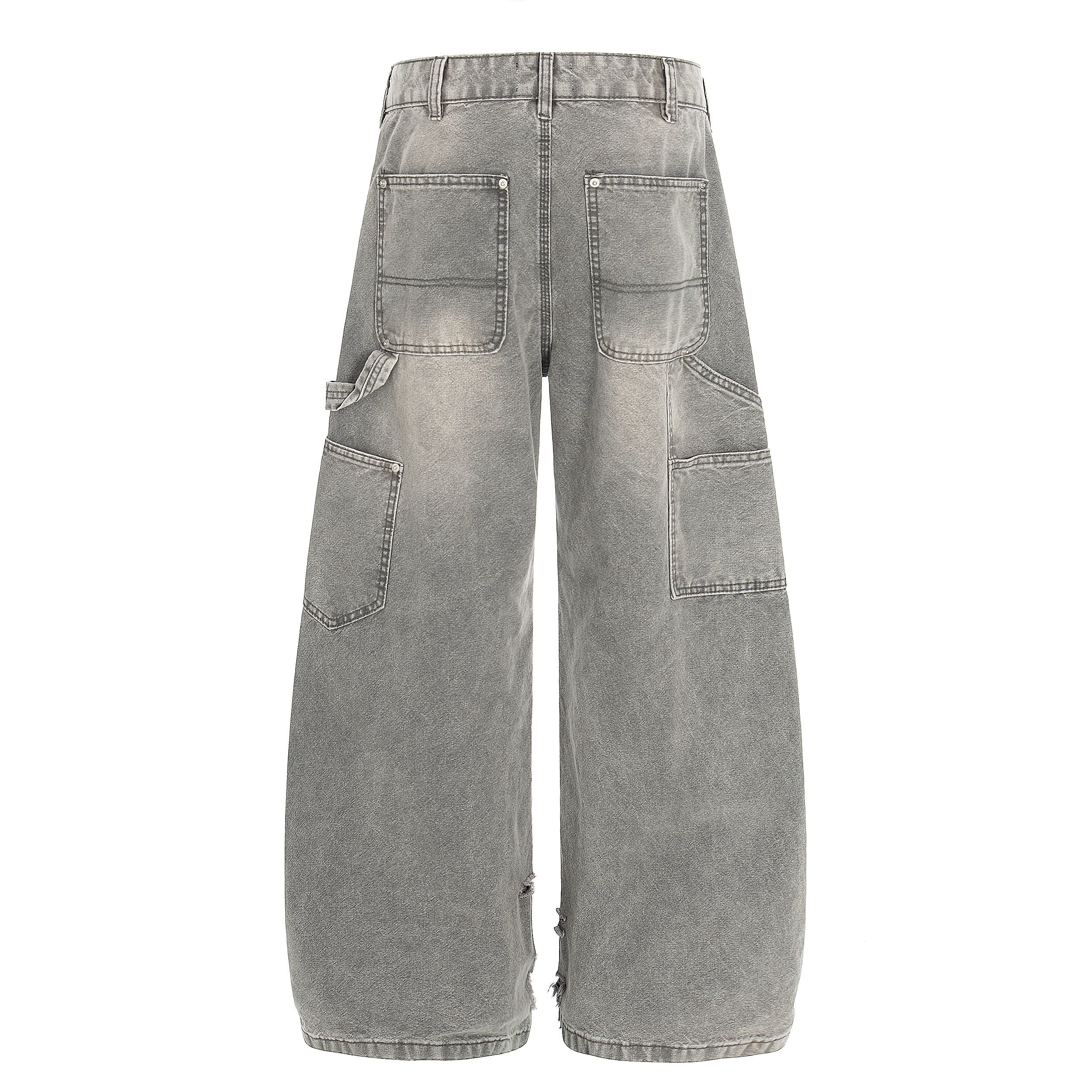 CapCabin Washed Utility Distressed Denim Jeans