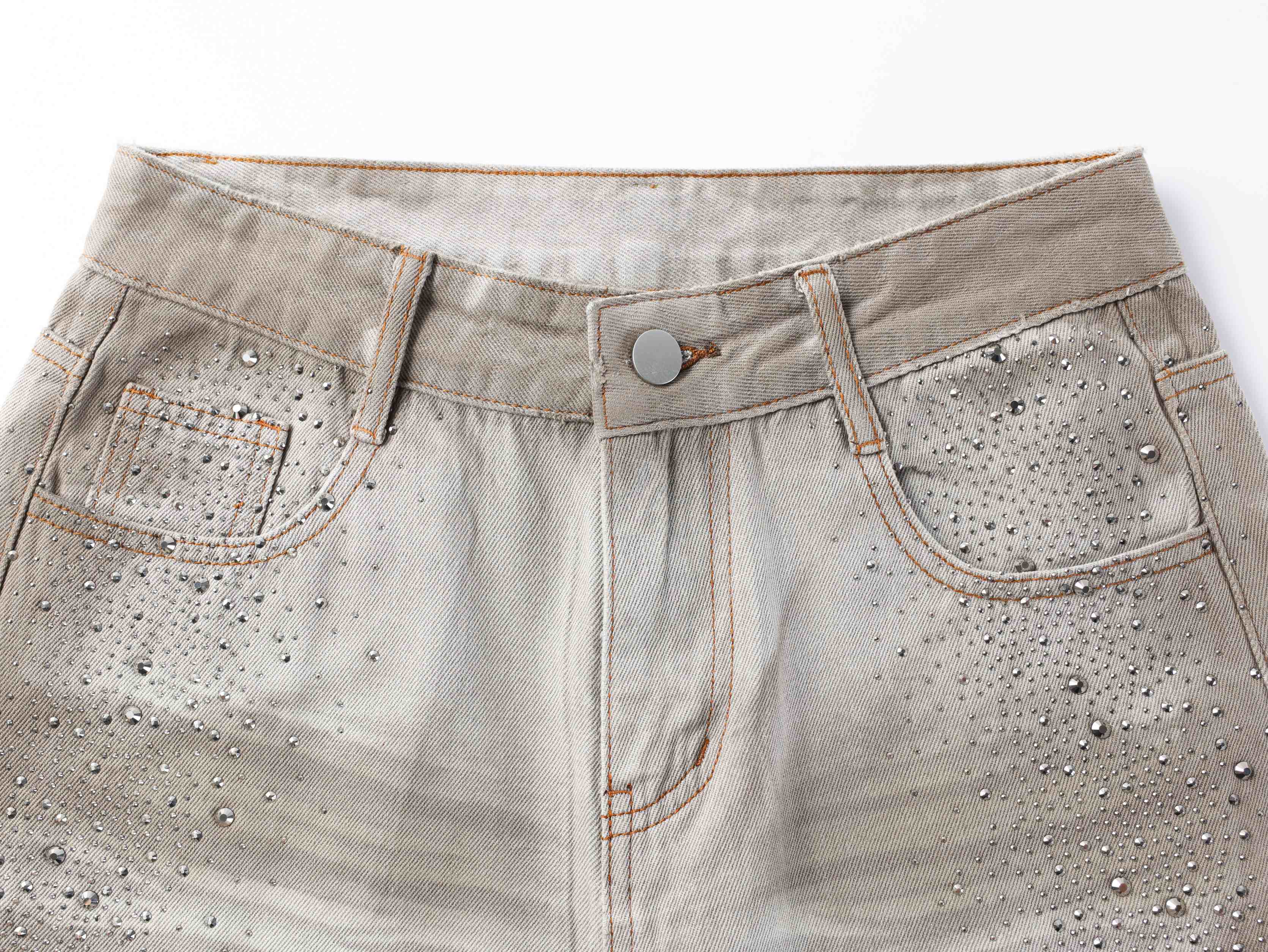 CapCabin Washed Balloon Fit Denim Pants