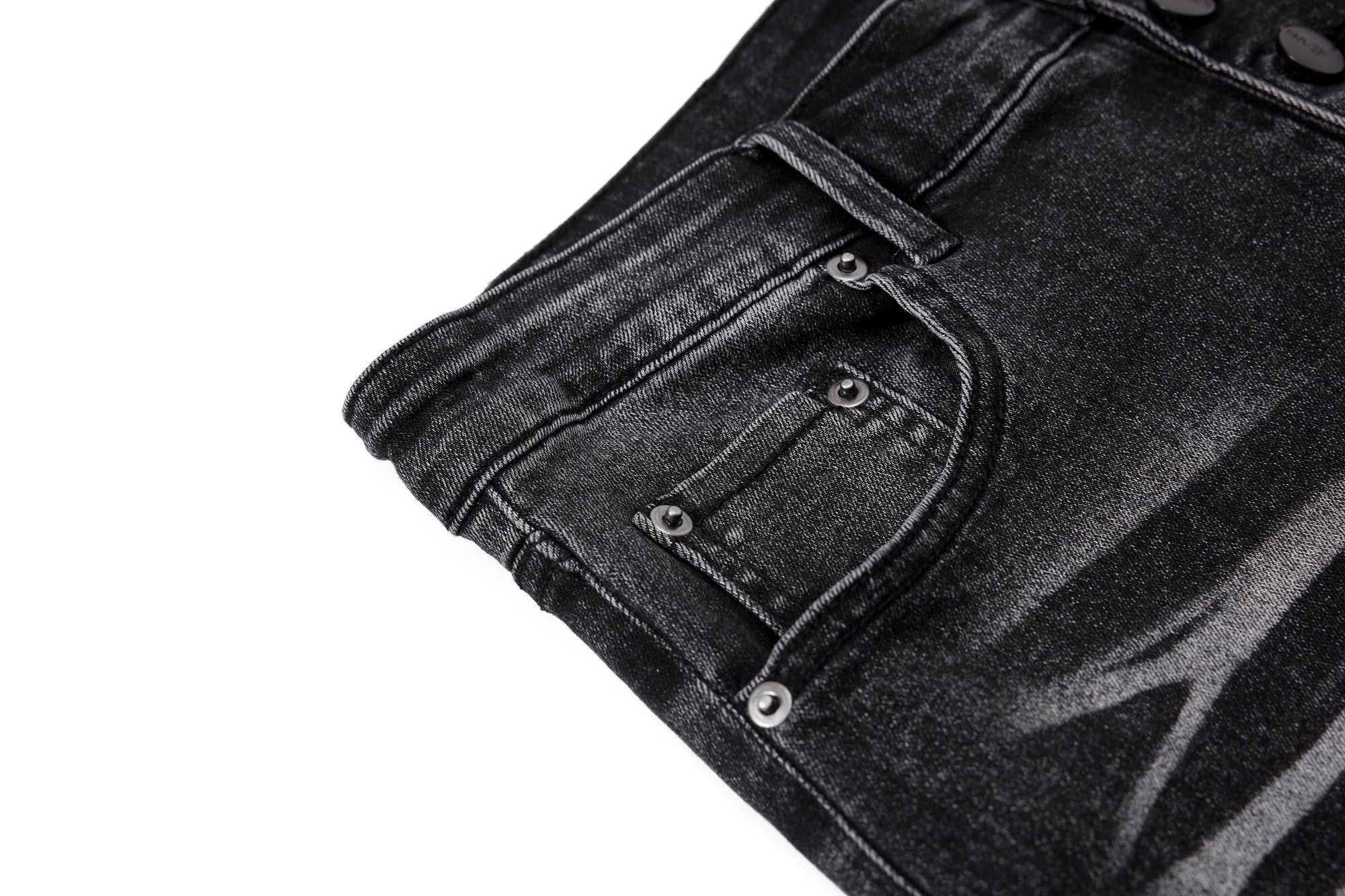 CapCabin Stacked Washed Denim Pants