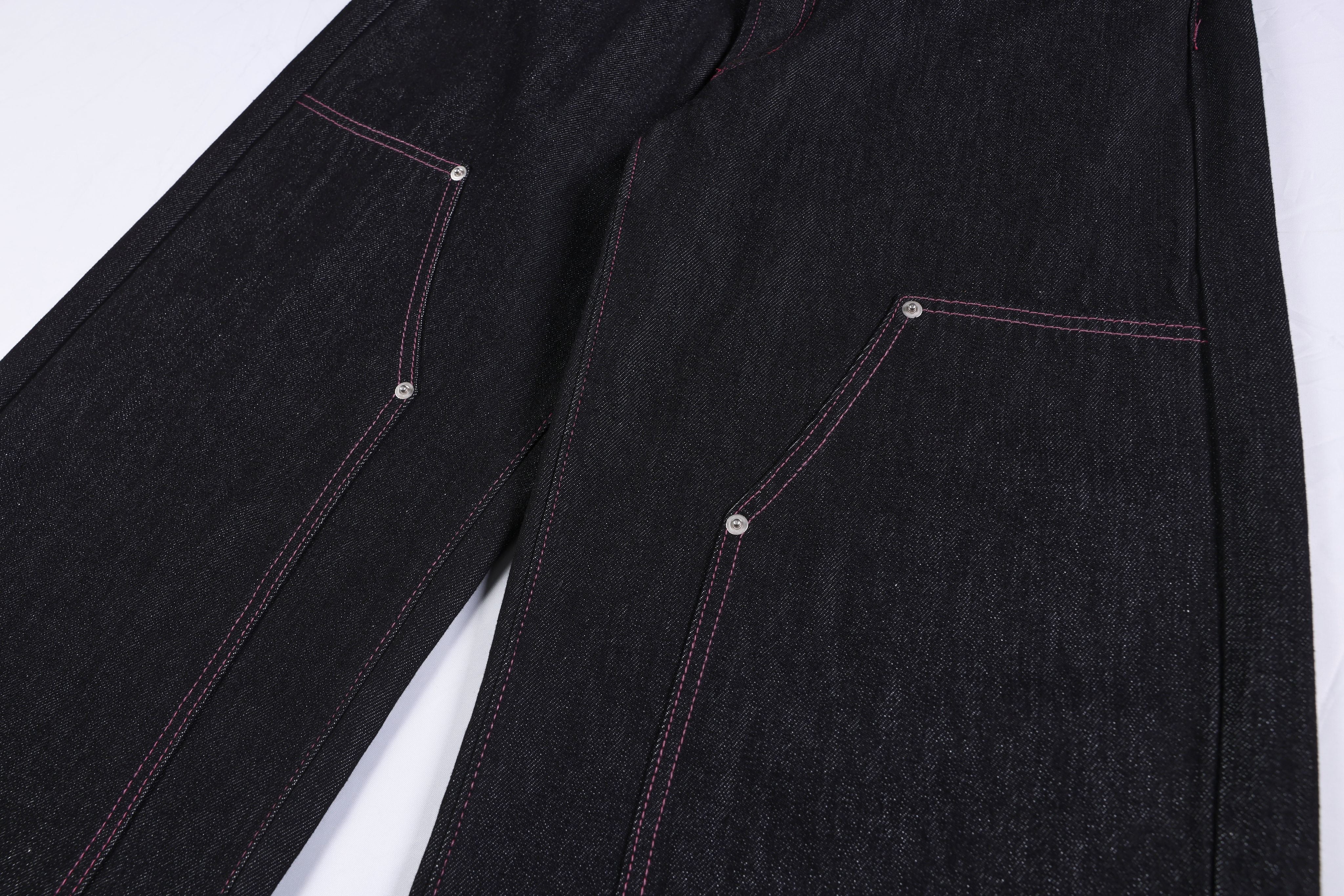 CapCabin Double Waist Star Denim Pants