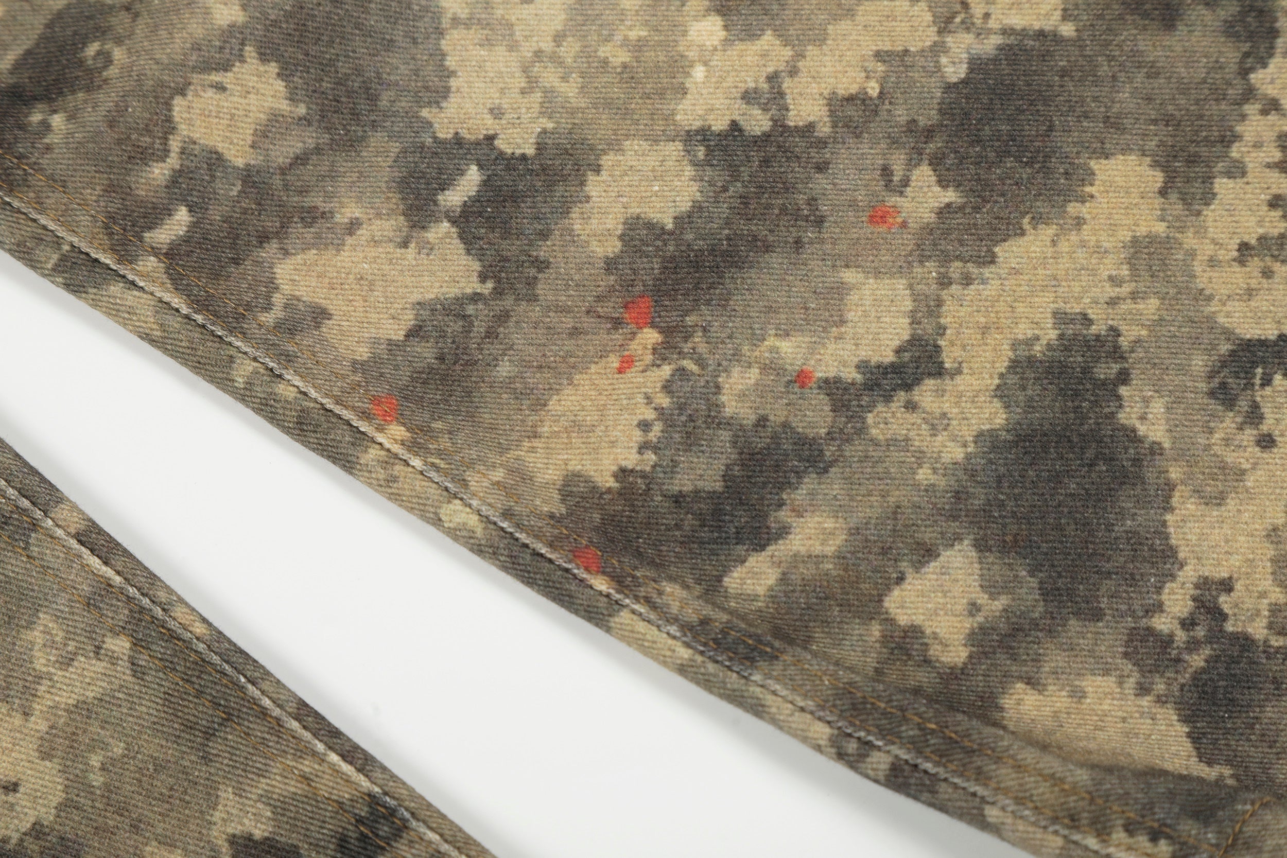 CapCabin Camo Patchwork Wide-Leg Denim Pants
