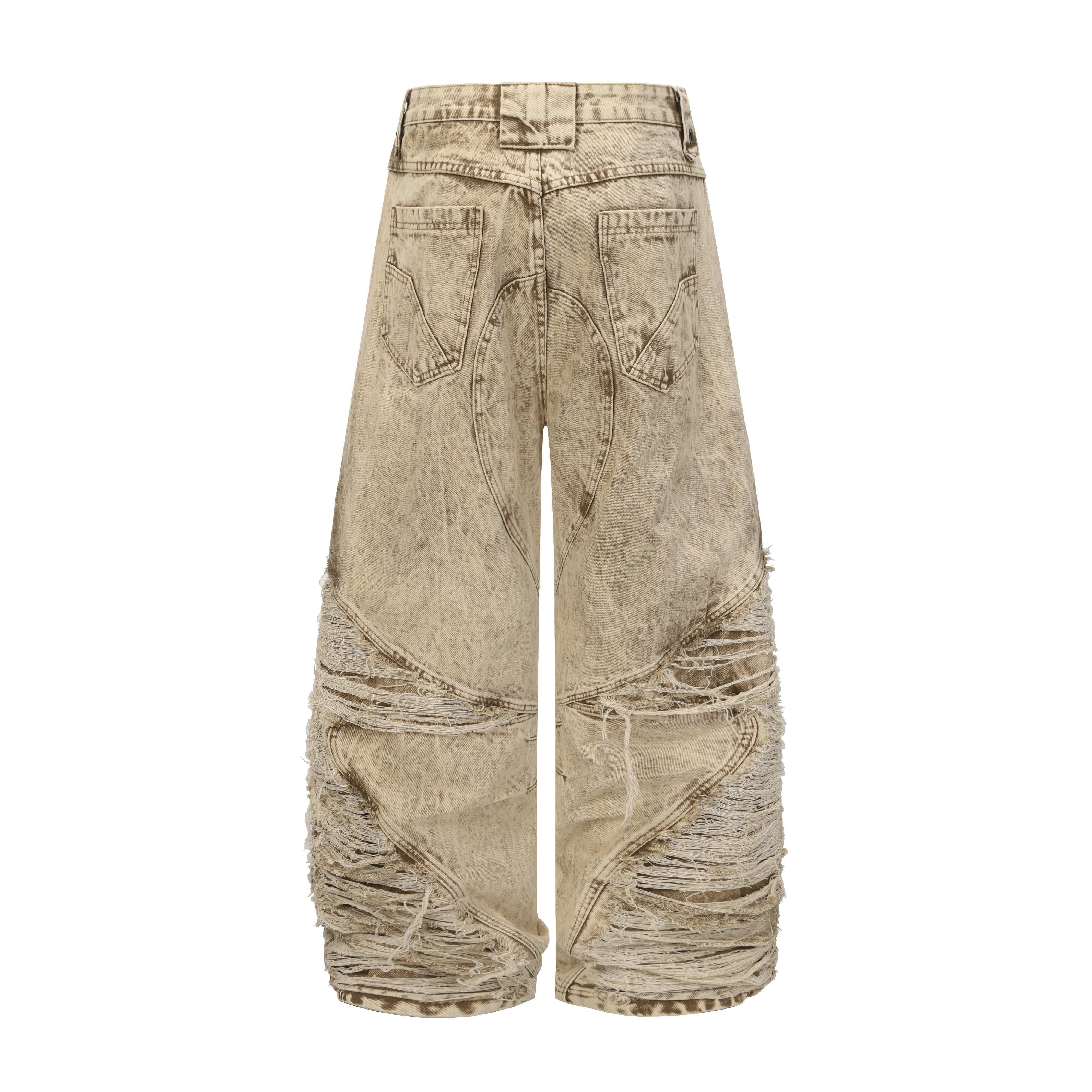 CapCabin “Vintage Distressed Panel Jeans”