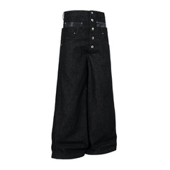CapCabin Wide Leg Button Fly Denim Pants