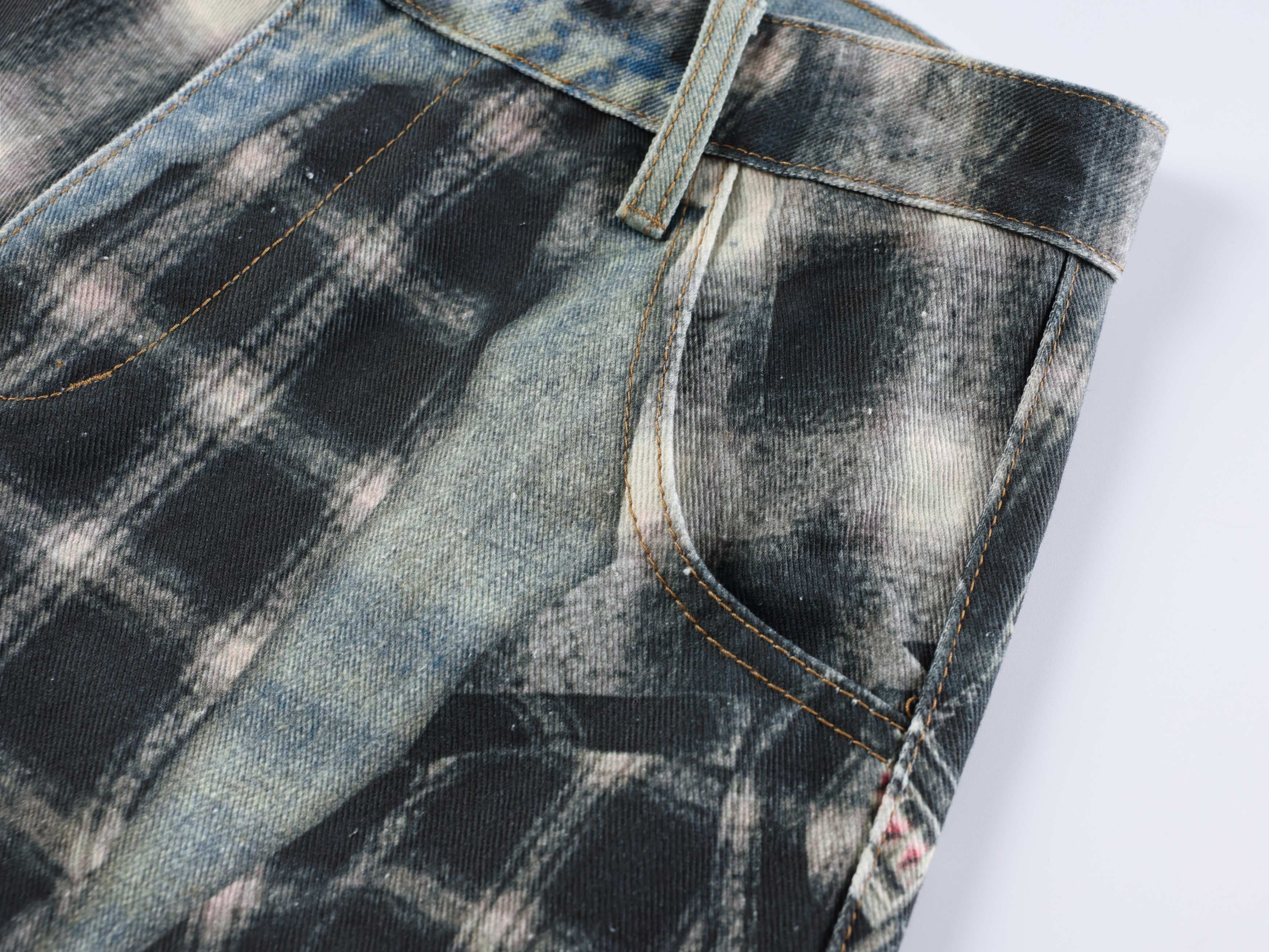 CapCabin “Layered Flannel Patchwork Balloon Jeans”