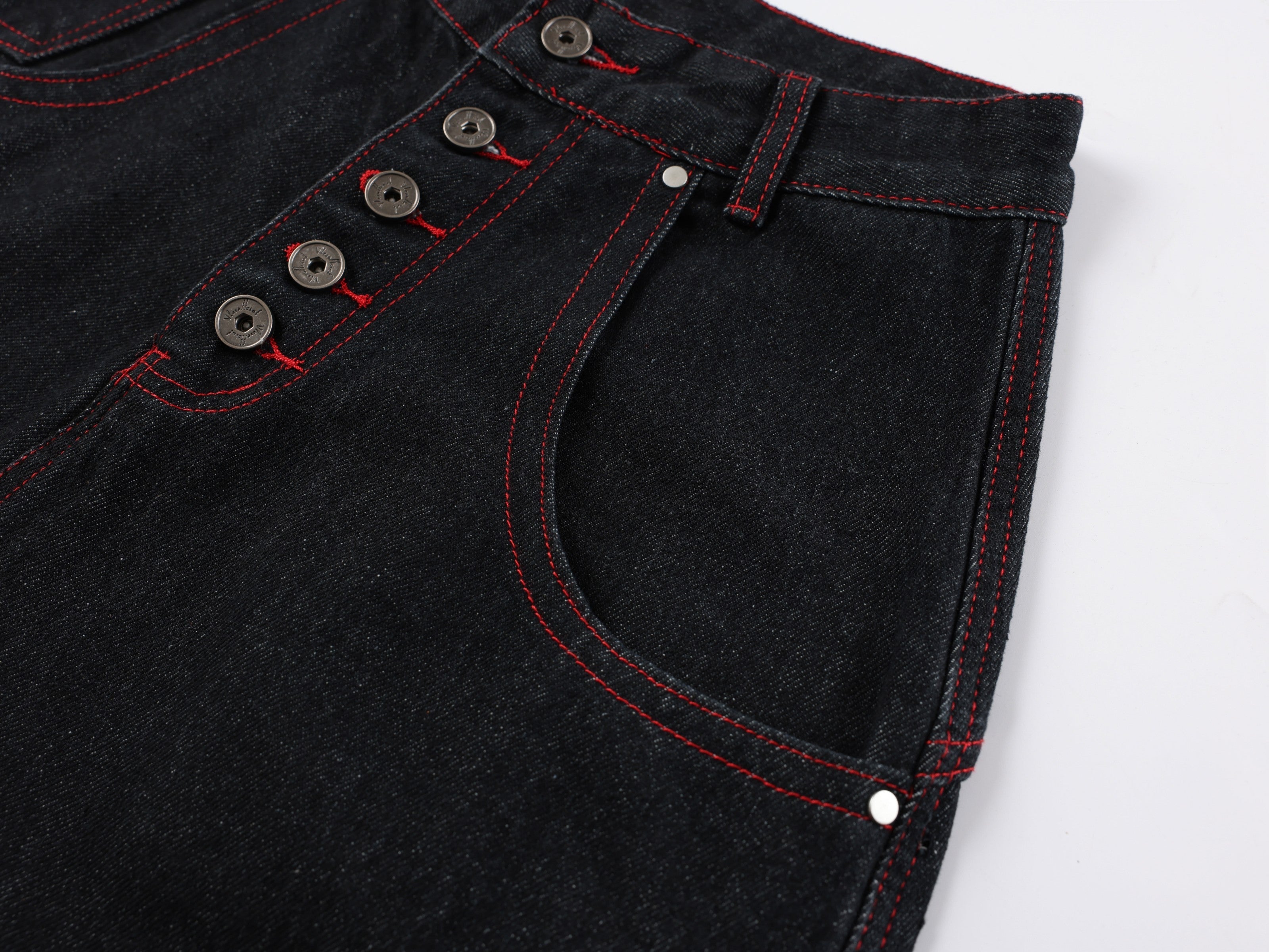 CapCabin Dragon Embroidered Wide-Leg Denim Pants