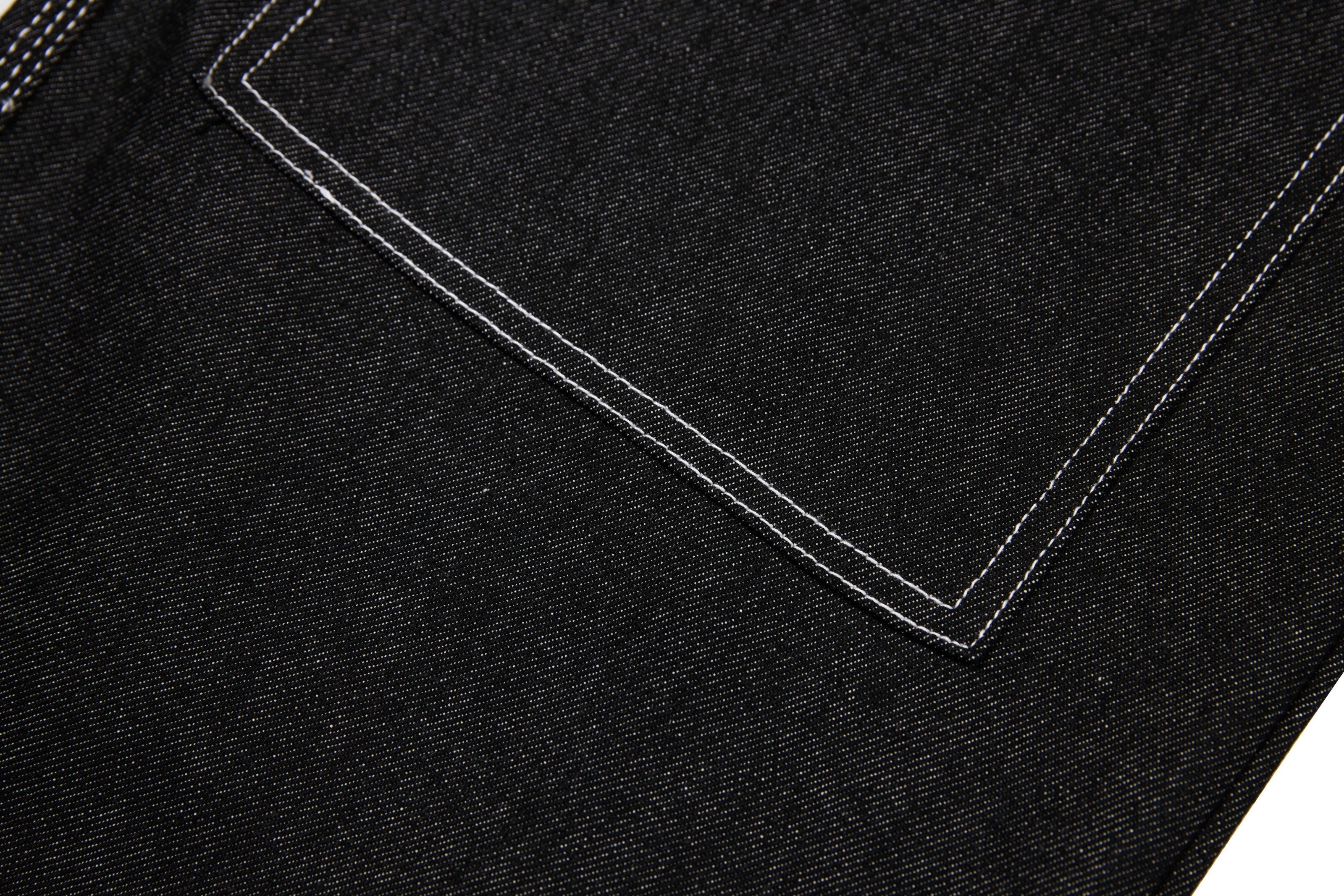 CapCabin Panel-Stitch Wide-Leg Denim Pants
