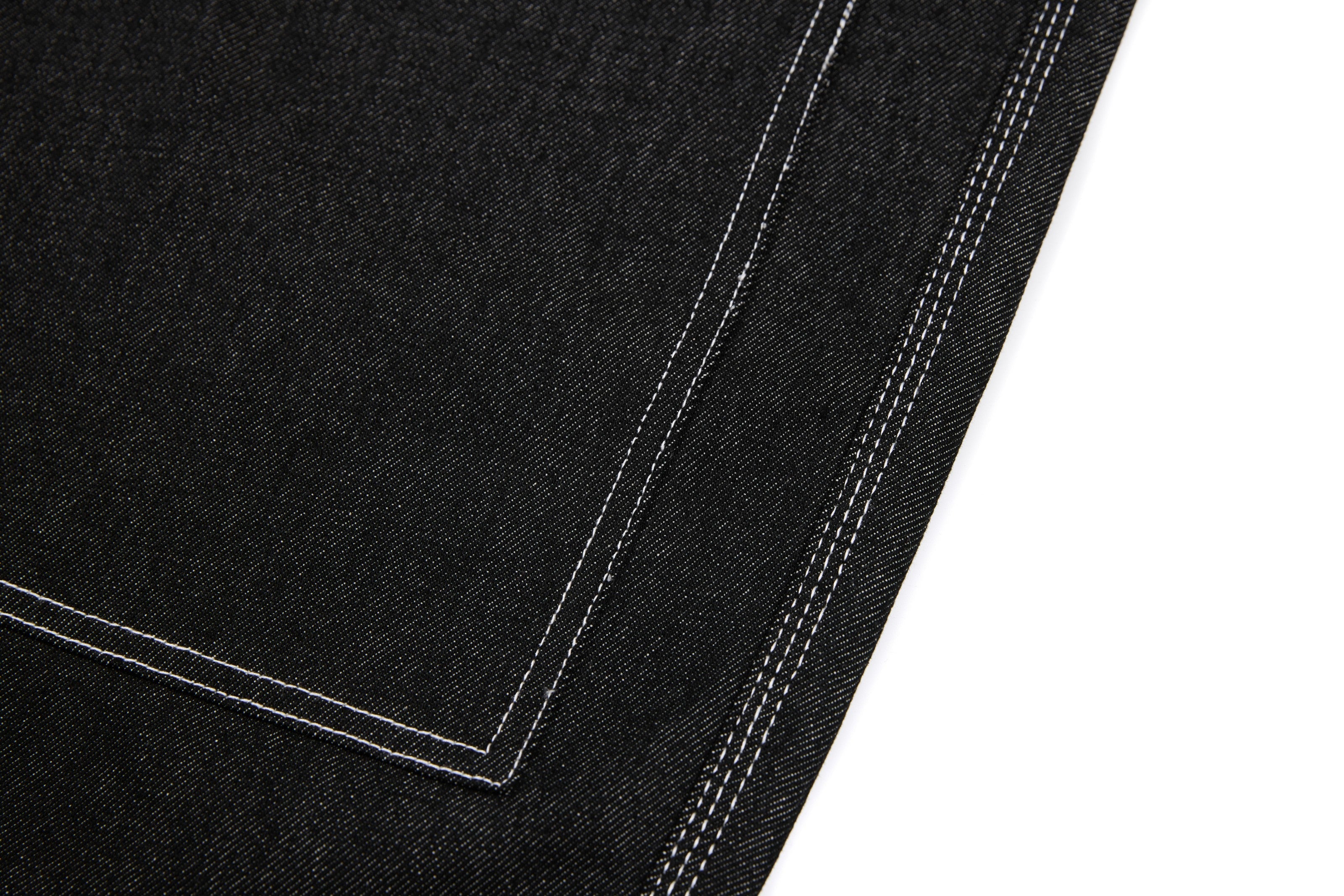 CapCabin Panel-Stitch Wide-Leg Denim Pants