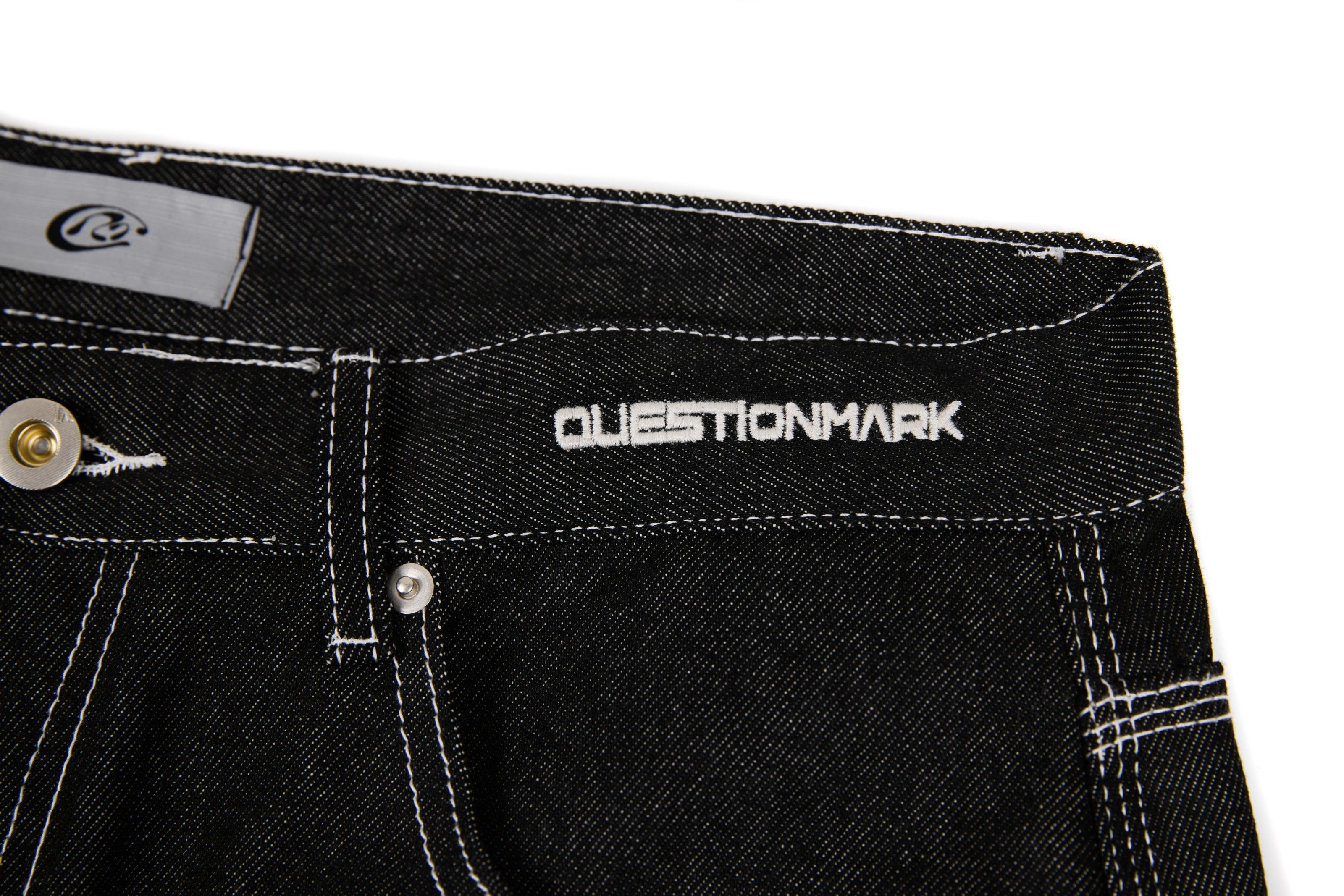CapCabin Panel-Stitch Wide-Leg Denim Pants