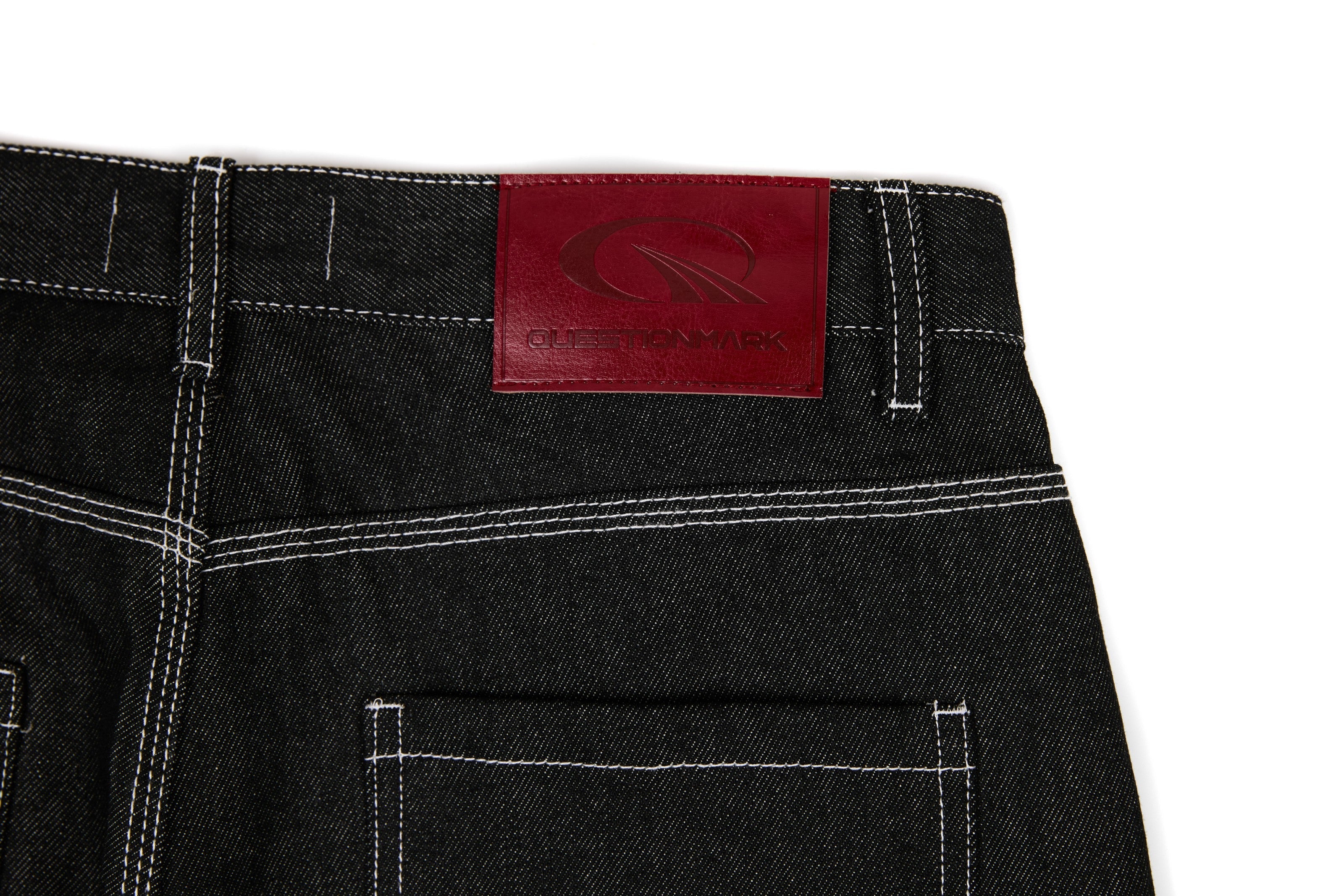 CapCabin Panel-Stitch Wide-Leg Denim Pants
