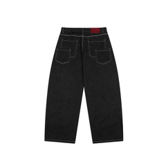 CapCabin Panel-Stitch Wide-Leg Denim Pants