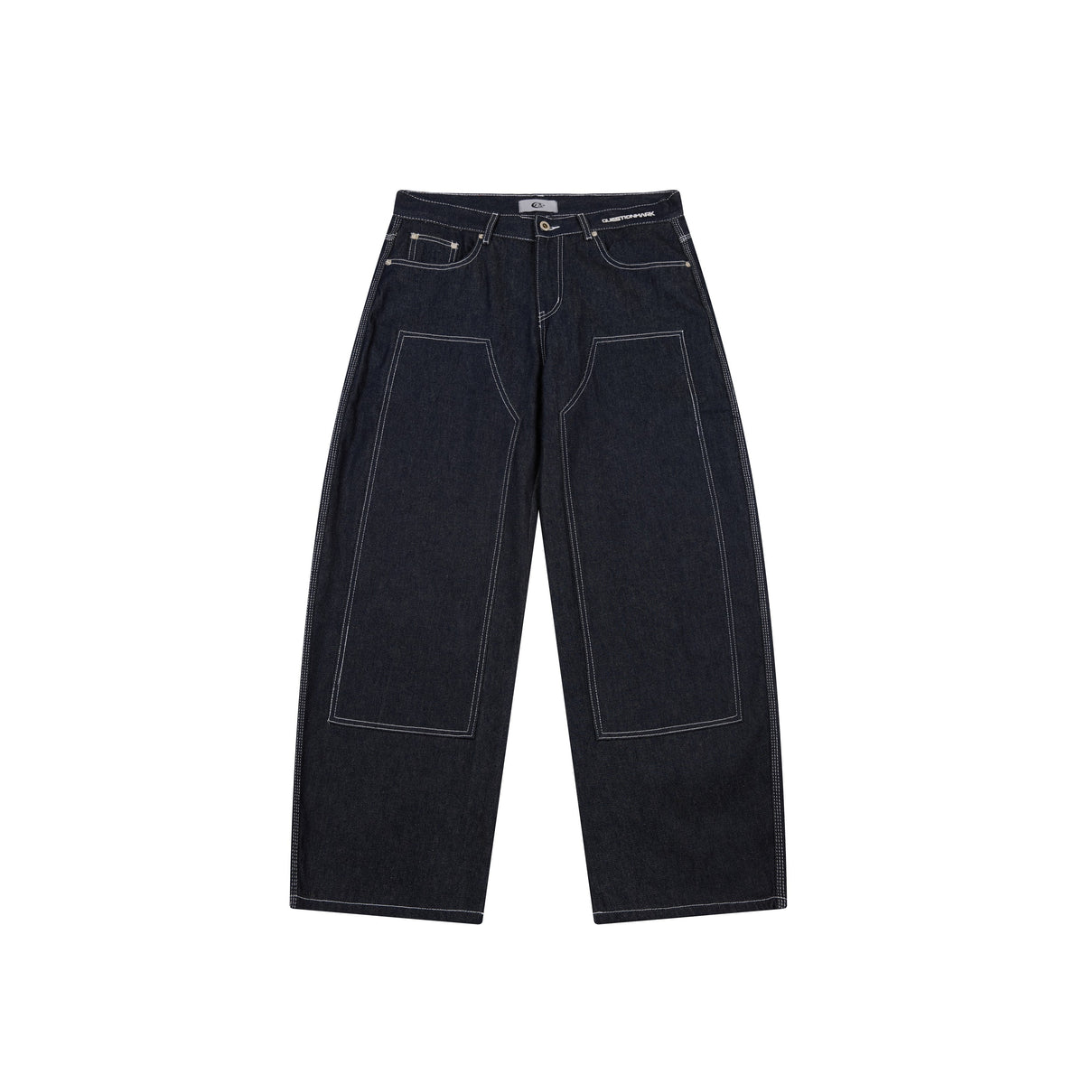 CapCabin Panel-Stitch Wide-Leg Denim Pants