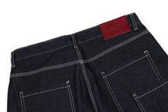 CapCabin Panel-Stitch Wide-Leg Denim Pants
