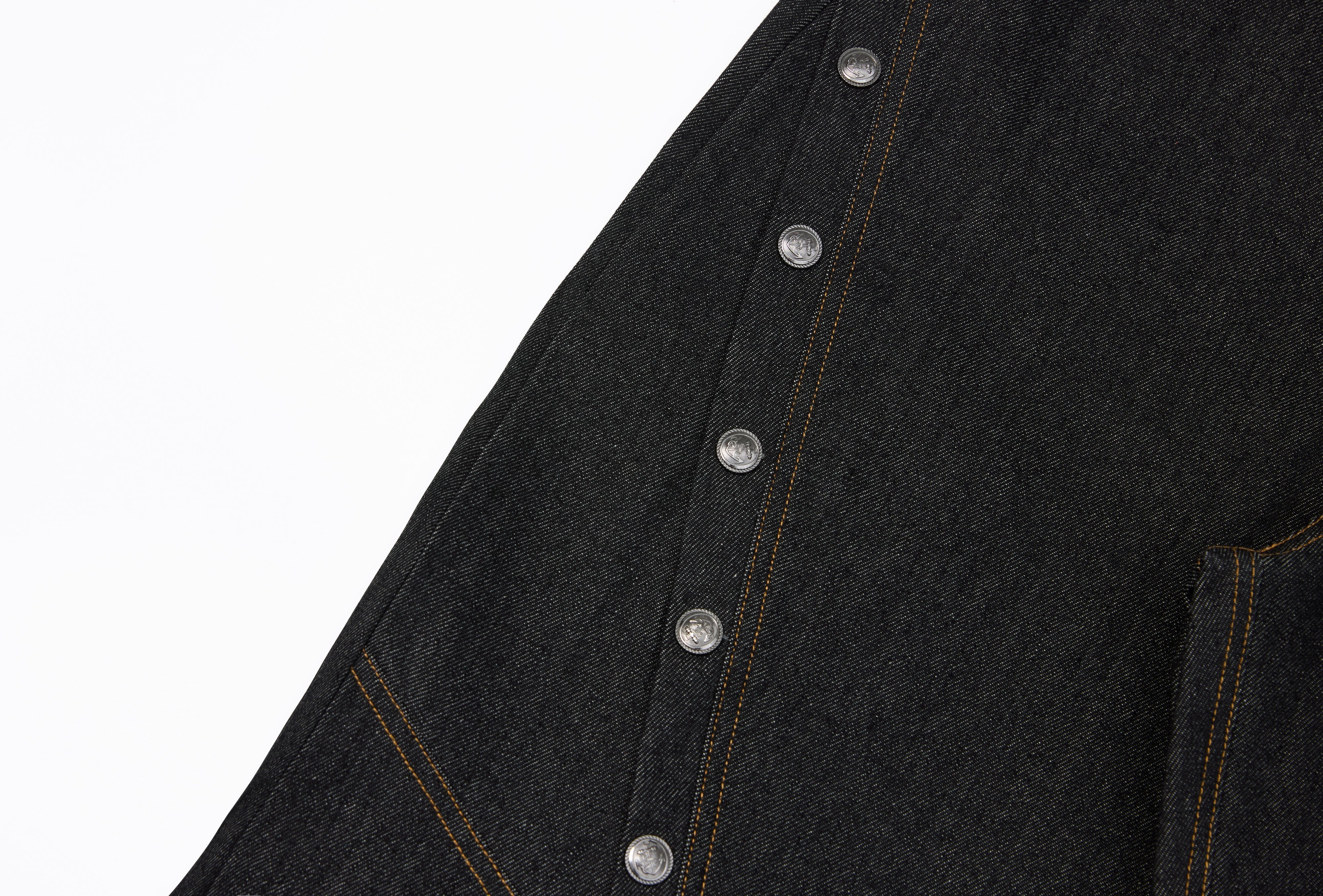 CapCabin Rivet Panel Wide-Leg Denim Jeans