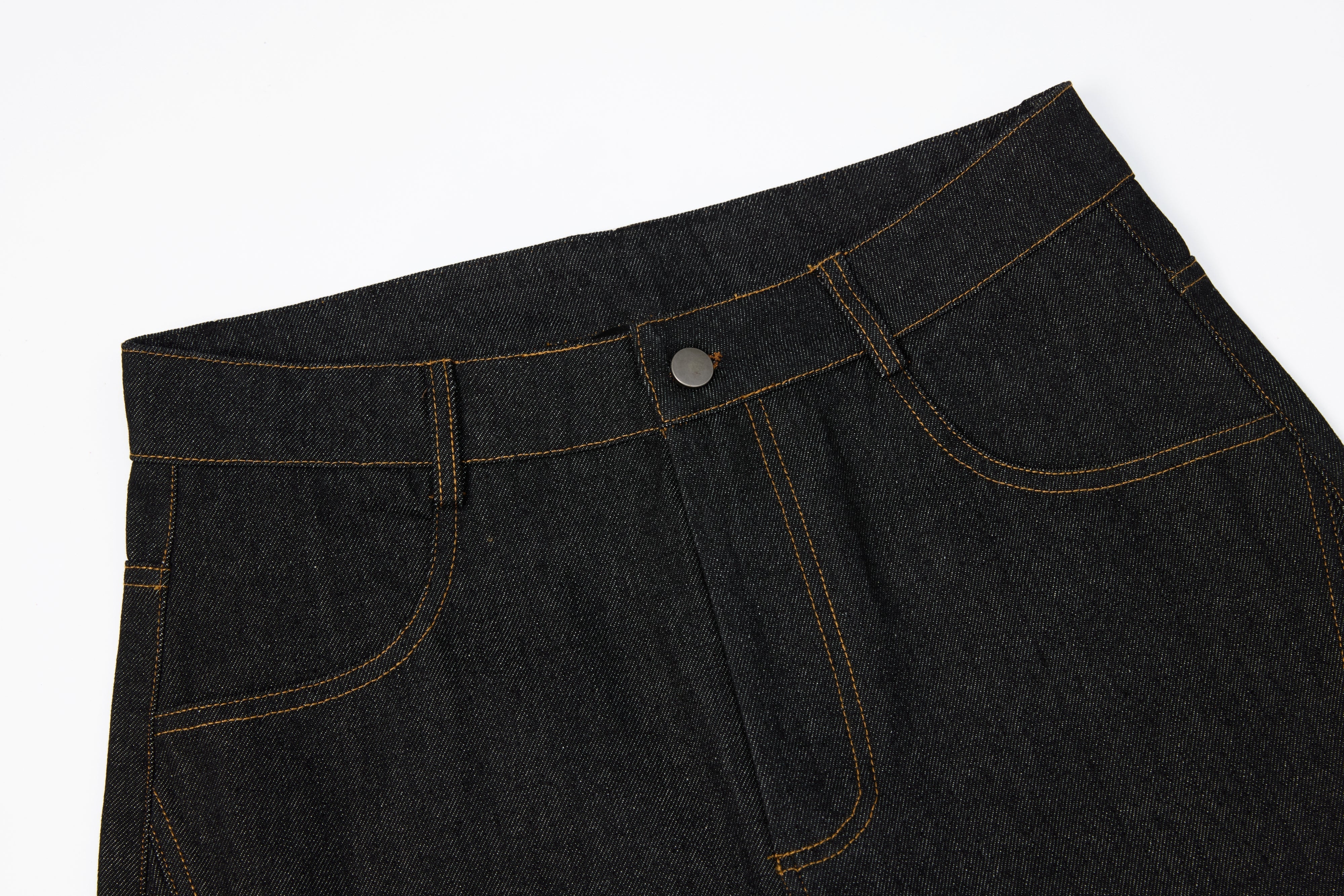 CapCabin Rivet Panel Wide-Leg Denim Jeans