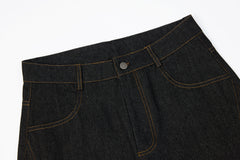 CapCabin Rivet Panel Wide-Leg Denim Jeans