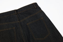 CapCabin Rivet Panel Wide-Leg Denim Jeans