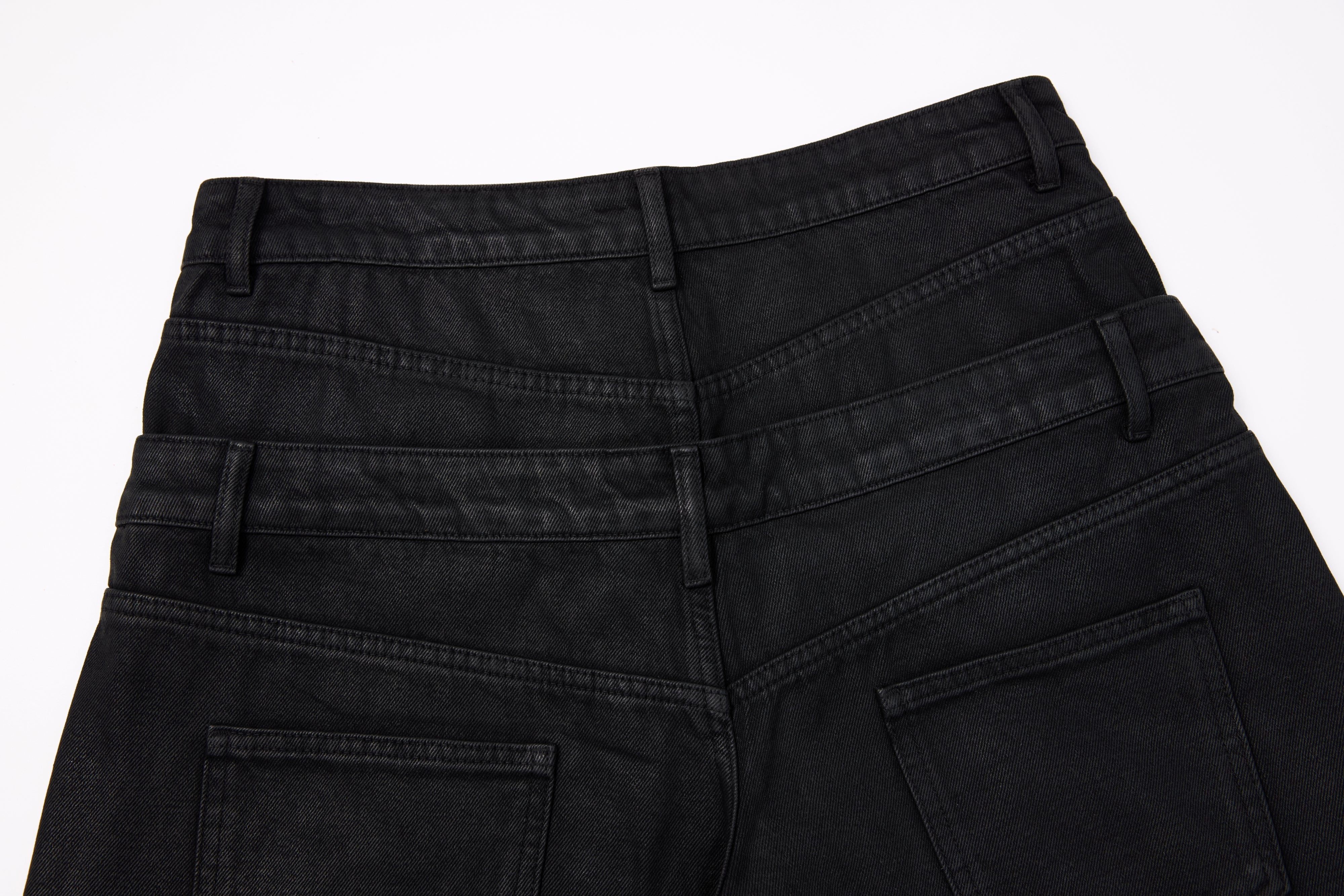CapCabin Double-Waist Washed Wide-Leg Jeans