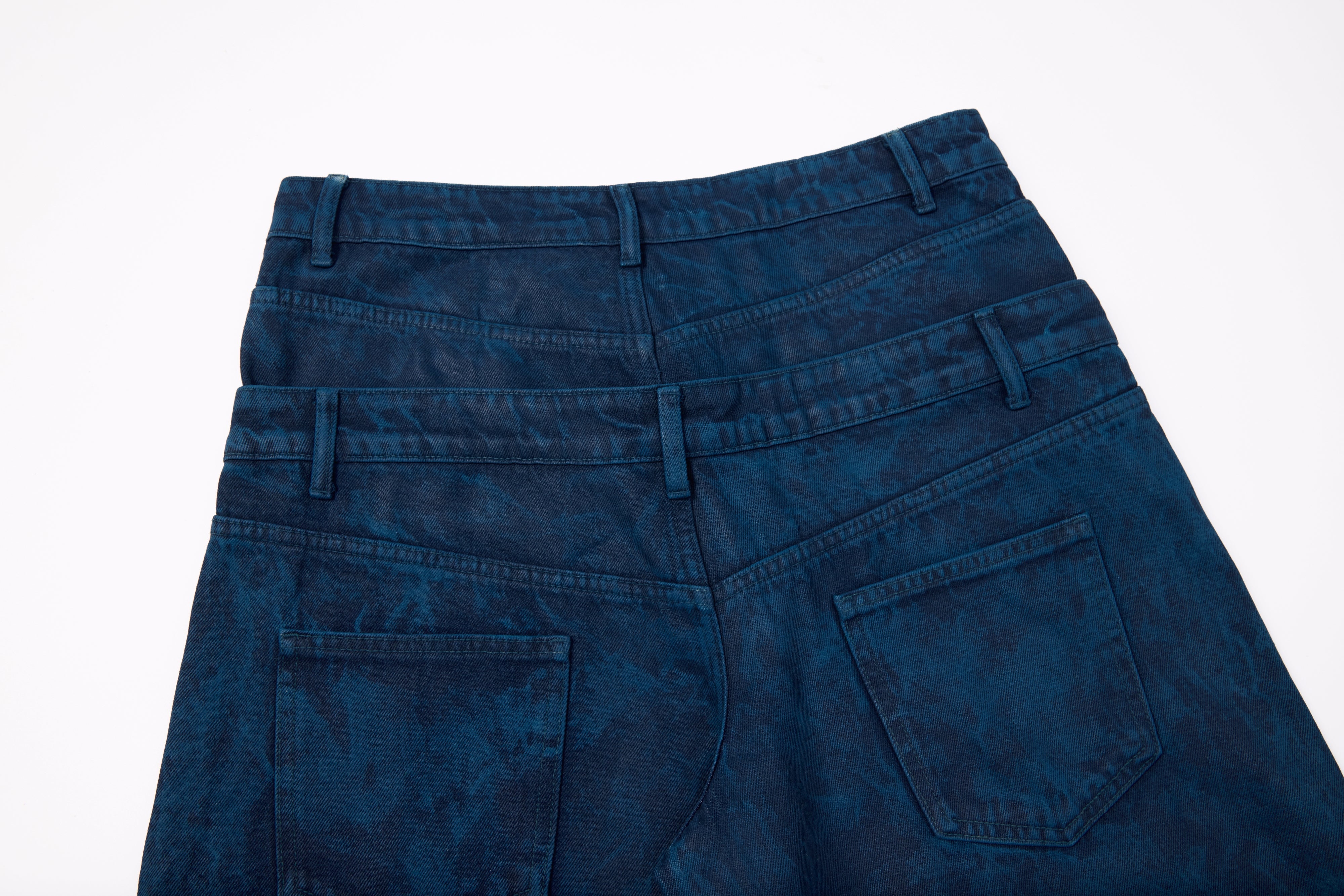 CapCabin Double-Waist Washed Wide-Leg Jeans
