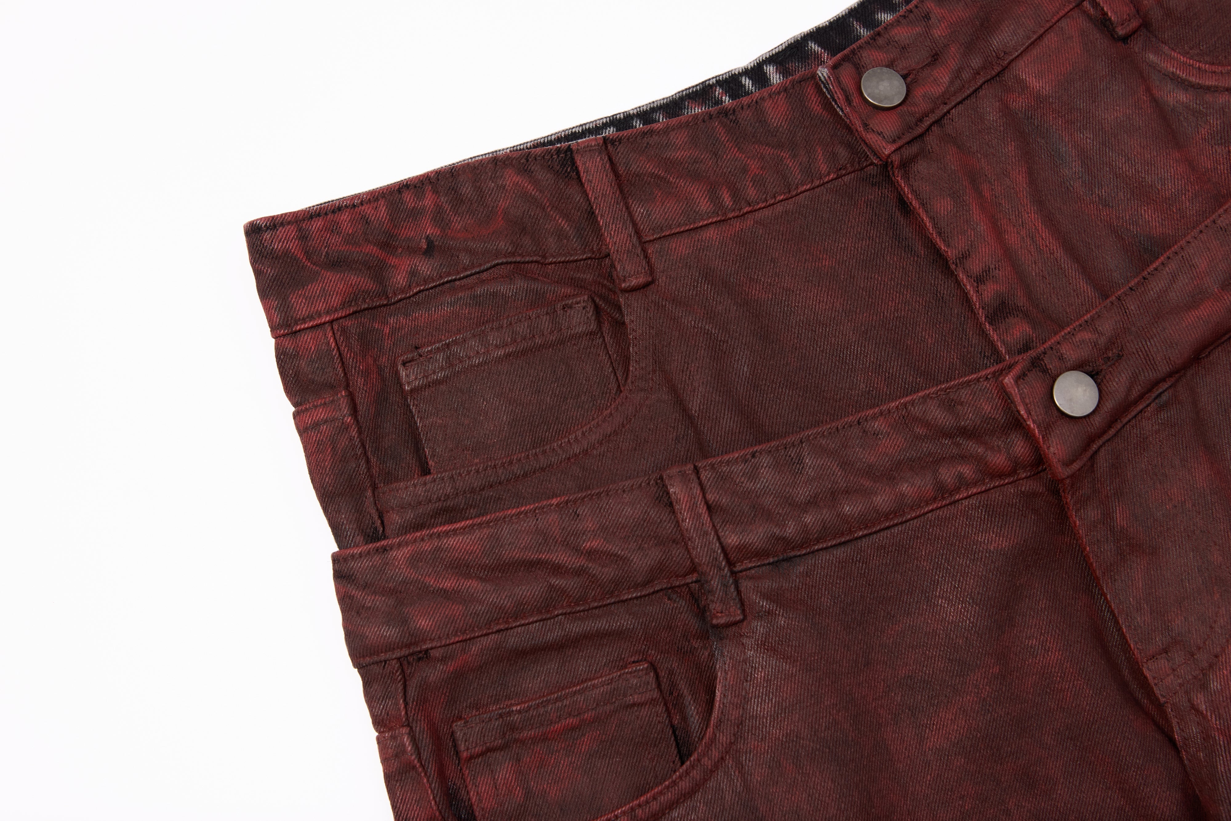 CapCabin Double-Waist Washed Wide-Leg Jeans