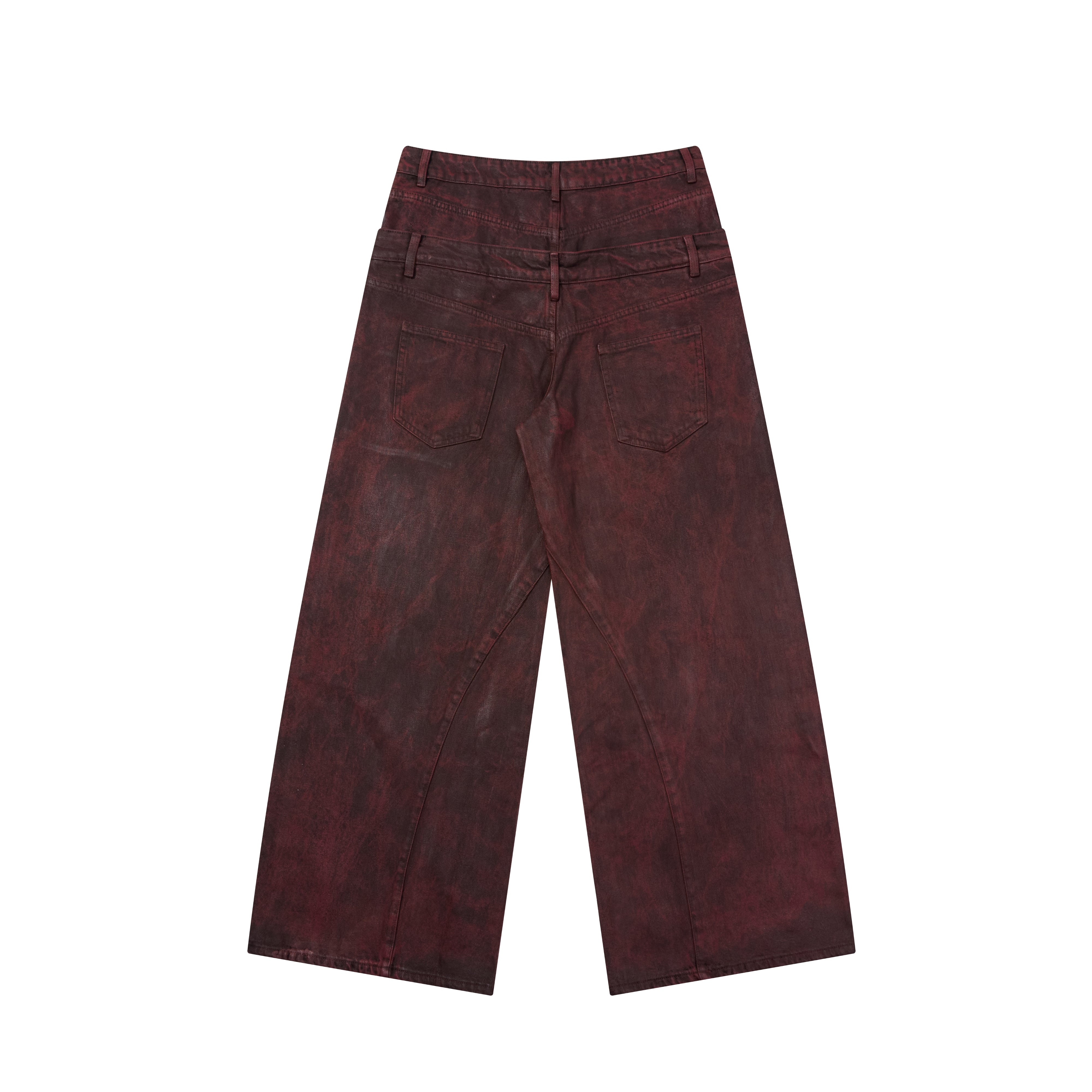 CapCabin Double-Waist Washed Wide-Leg Jeans