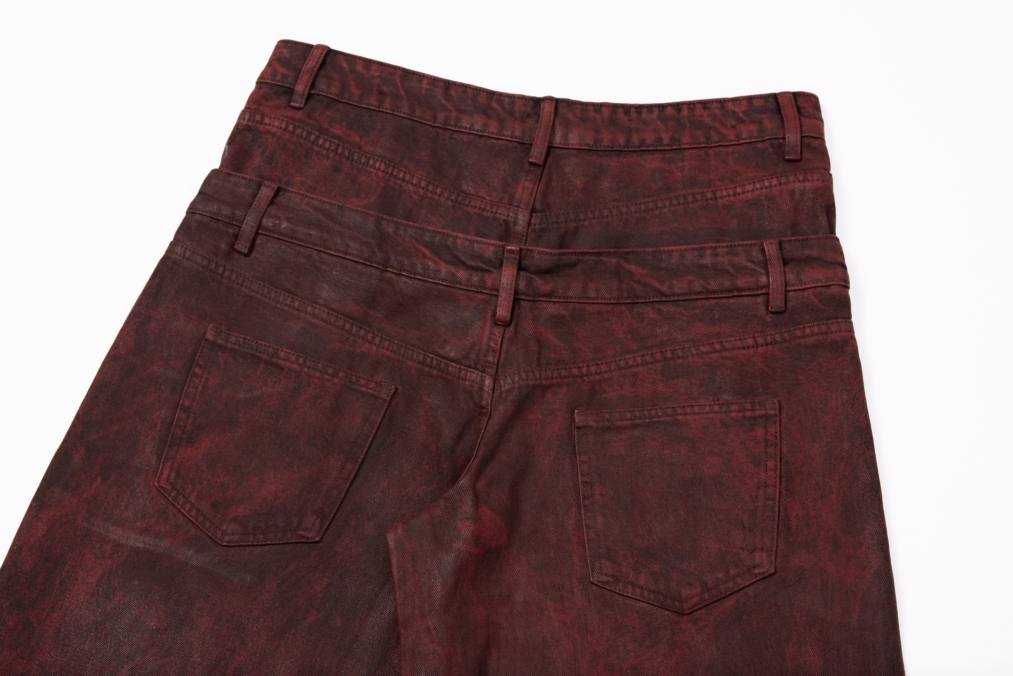 CapCabin Double-Waist Washed Wide-Leg Jeans