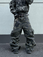 CapCabin Camo Wide-Leg Cargo Pants