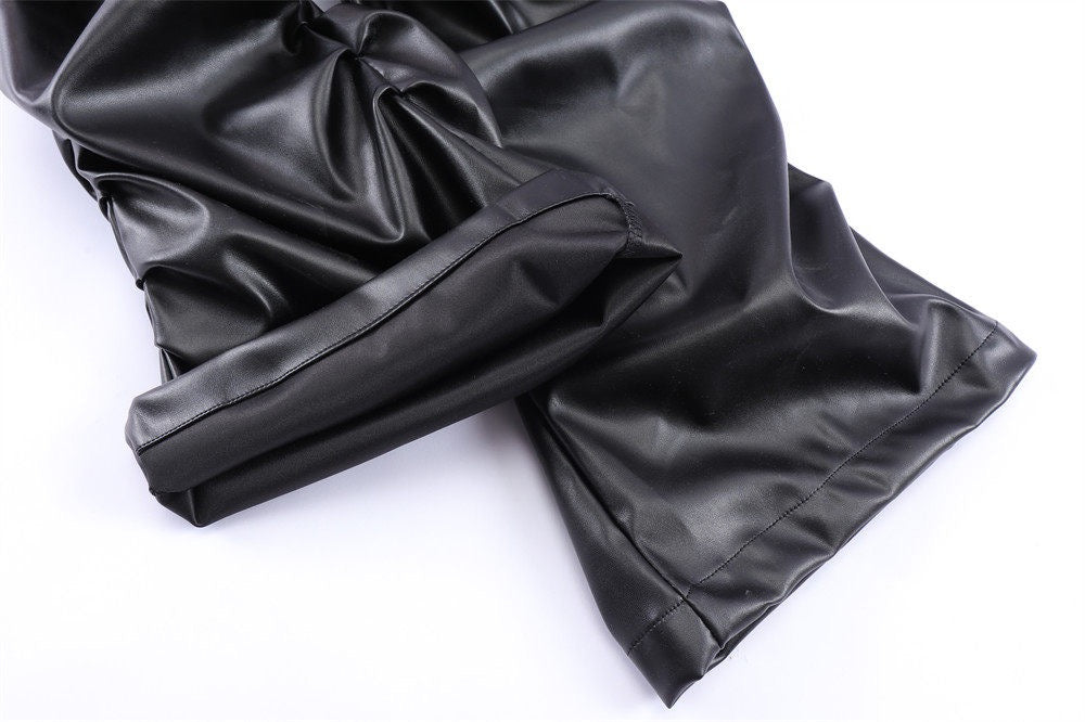 CapCabin Ruched Faux Leather Pants