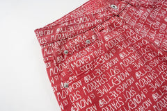 CapCabin All-Over Script Print Wide-Leg Pants