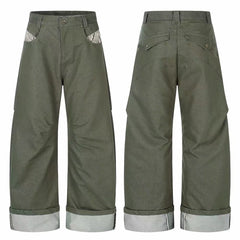 CapCabin “Vintage Utility Fold-Hem Pants”