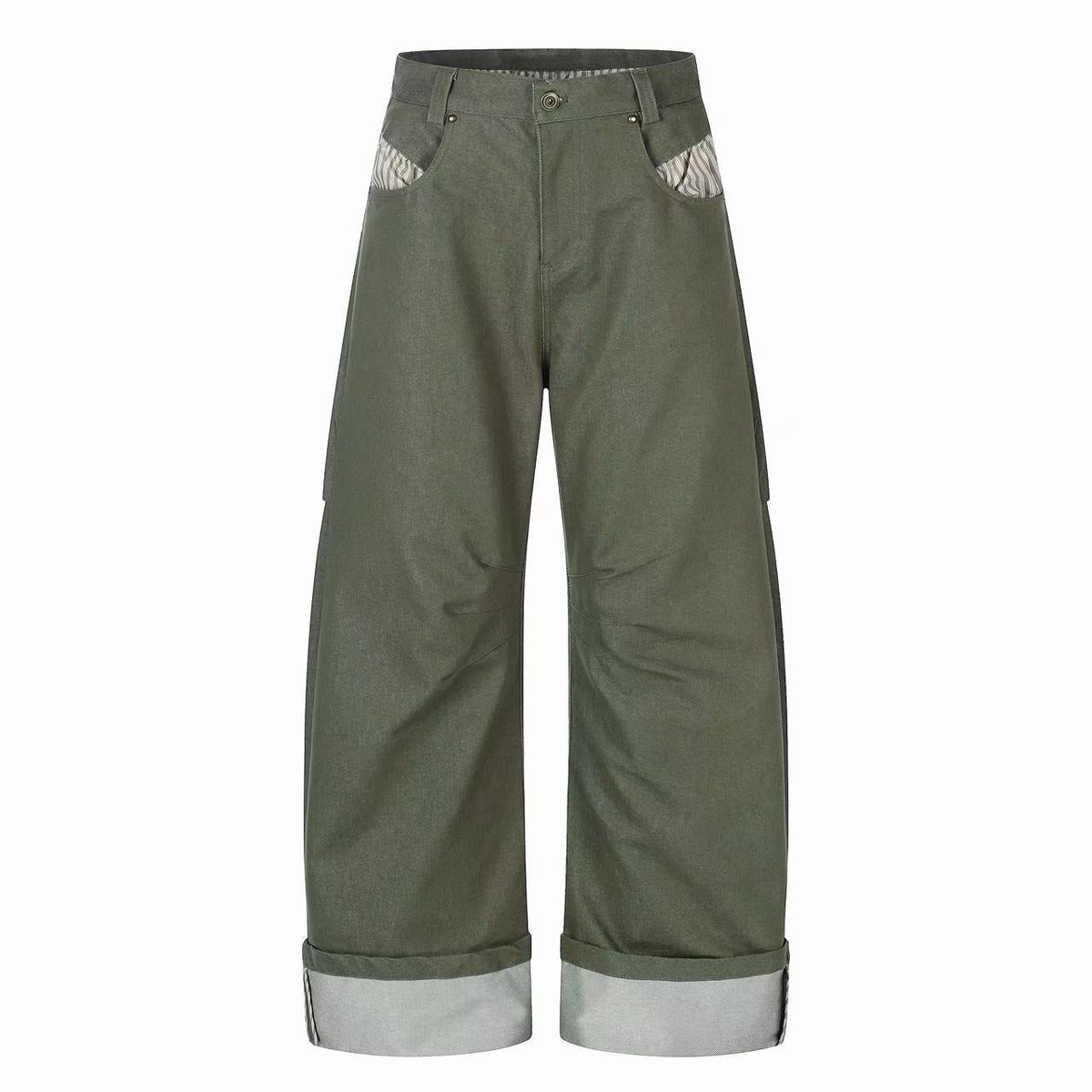 CapCabin “Vintage Utility Fold-Hem Pants”
